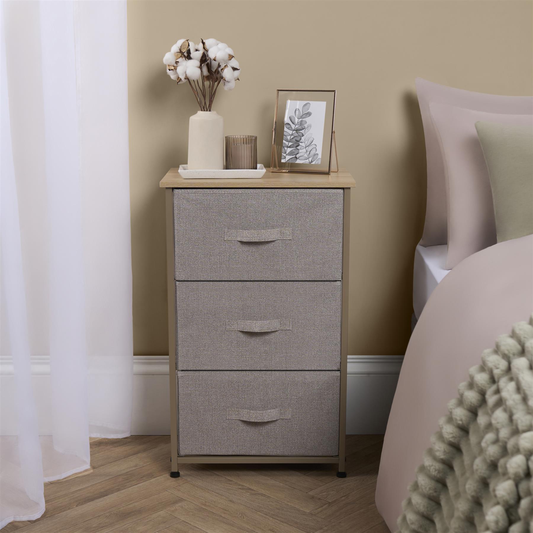 Fabric Cabinet Bedside 2/3/4 Drawers Storage Unit Clothes Shoes Home Organiser - Picture 35 of 94