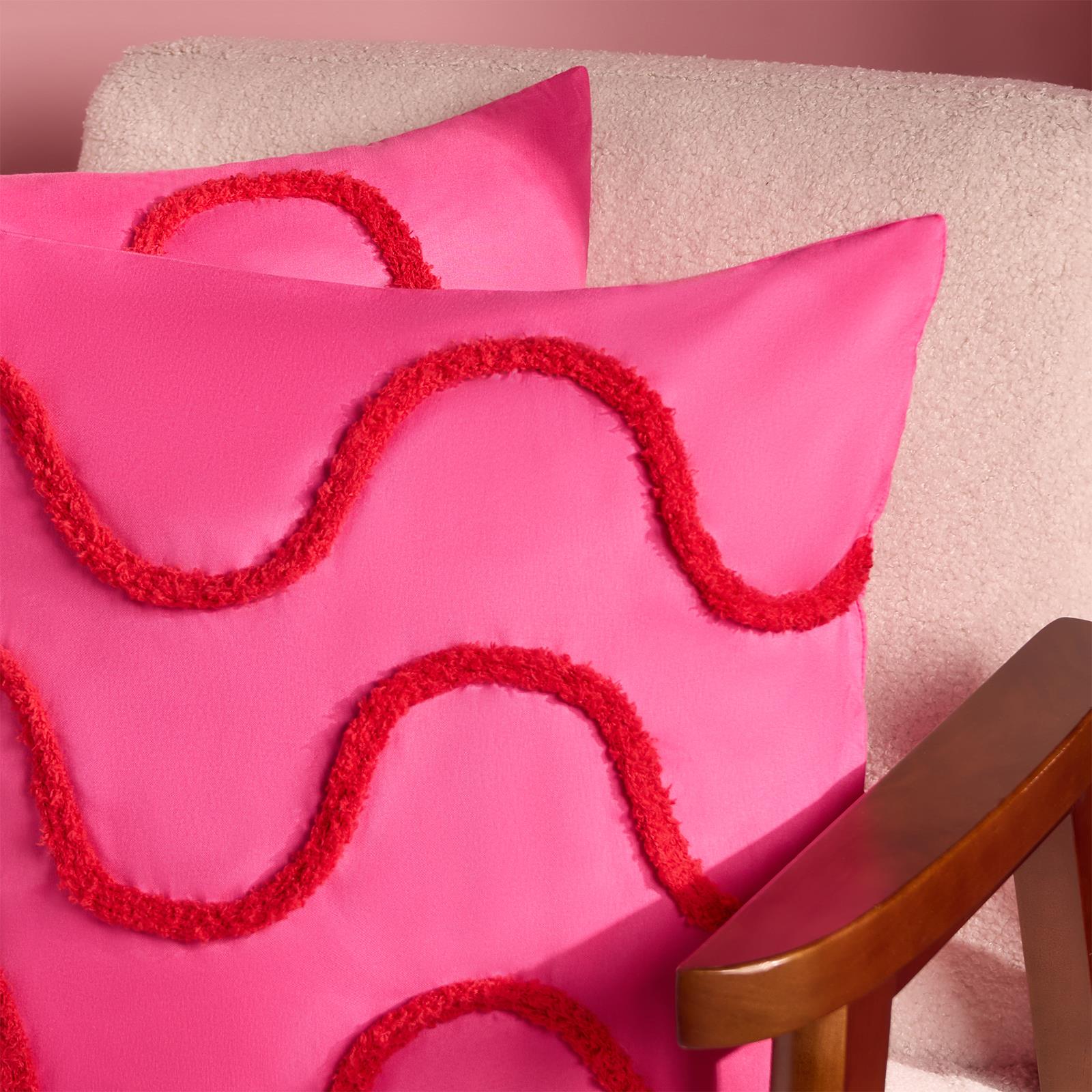 OHS Tufted Waves Cushion Covers 2 Pack Decorative Square Pillowcases