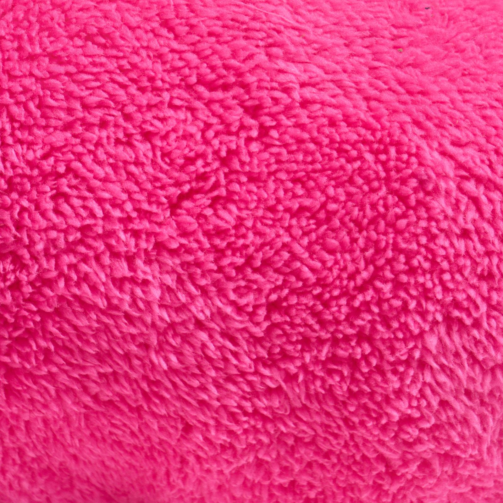 OHS Embroidered Bow Cuddle Cushion Teddy Fleece Reading Pillow with Arms