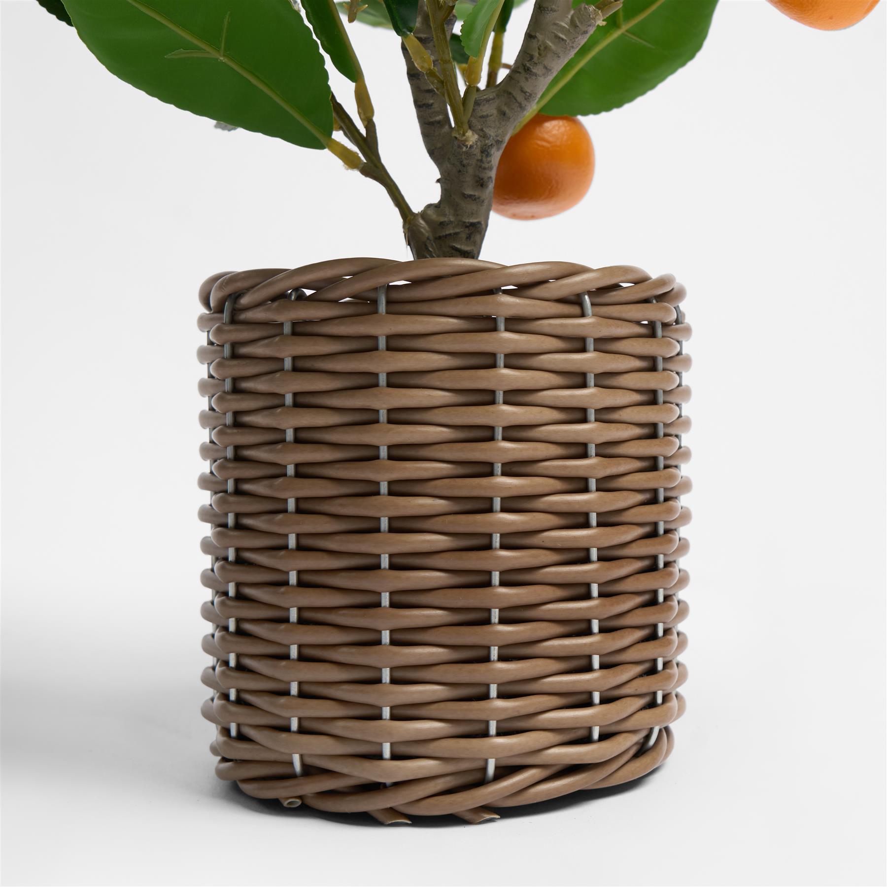 OHS Artificial Tree Plant Foliage in Basket Pot Palm Olive Leaves Tabletop Decor