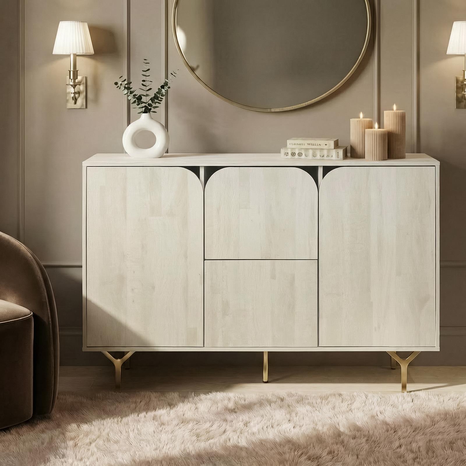 OHS Curved Look Sideboard Display Unit Buffet Cabinet Sideboard Cupboard Storage