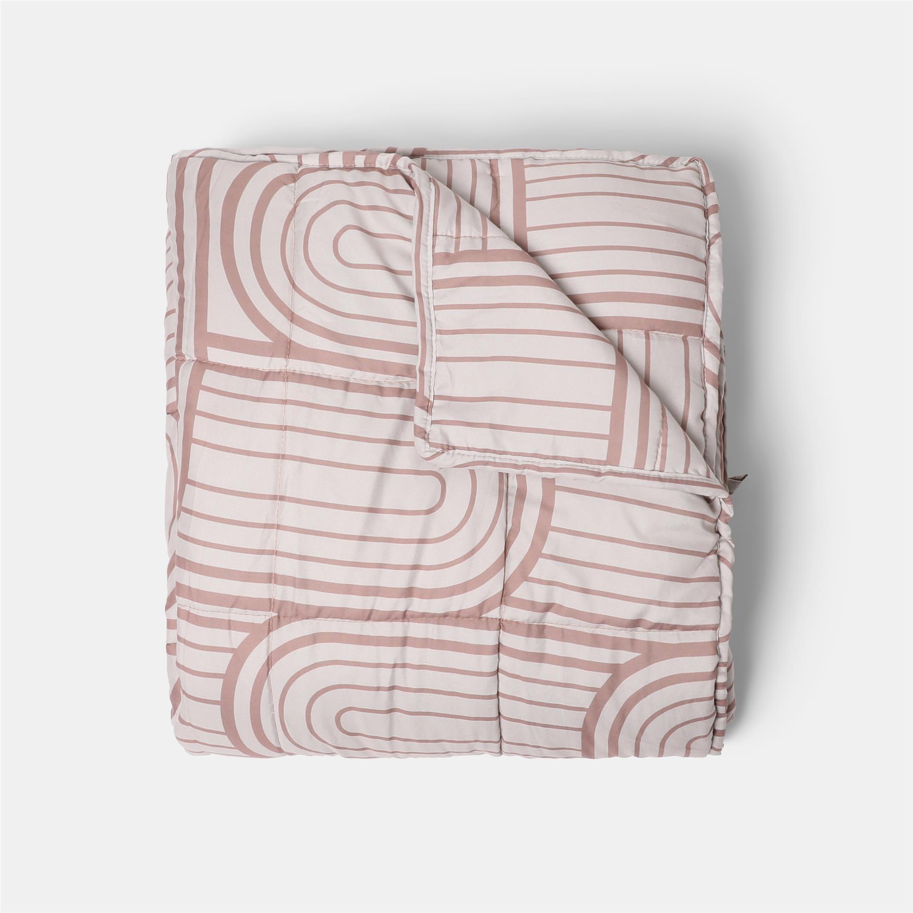 OHS Printed Weighted Blanket 8kg Quilted Throw Sensory Sleep Anxiety Therapy