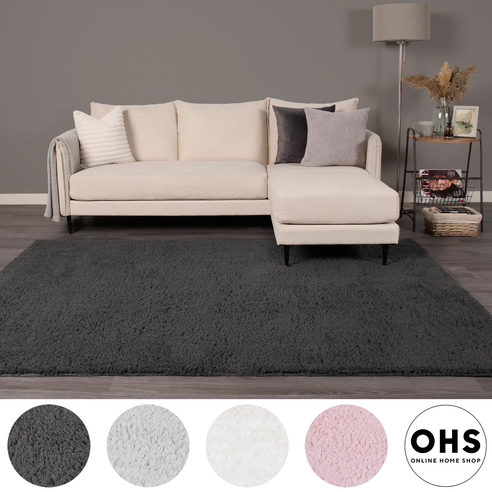 OHS Fluffy Teddy Rug Soft Bedroom Floor Carpet Plush Area Mats For Living Room