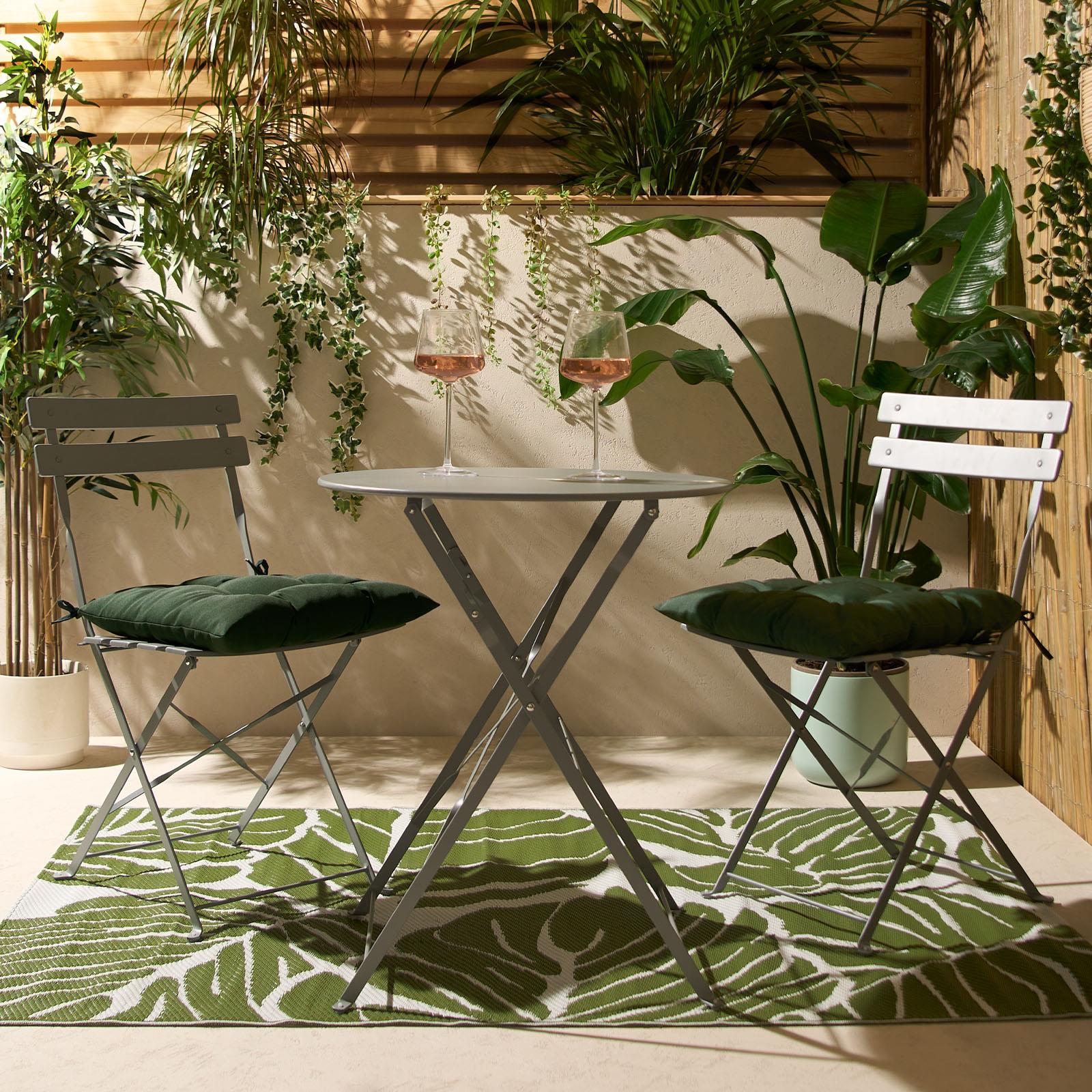 Outdoor Garden Furniture Patio Balcony Bistro Set Metal Table Chair Folding 3 PC - Picture 12 of 31