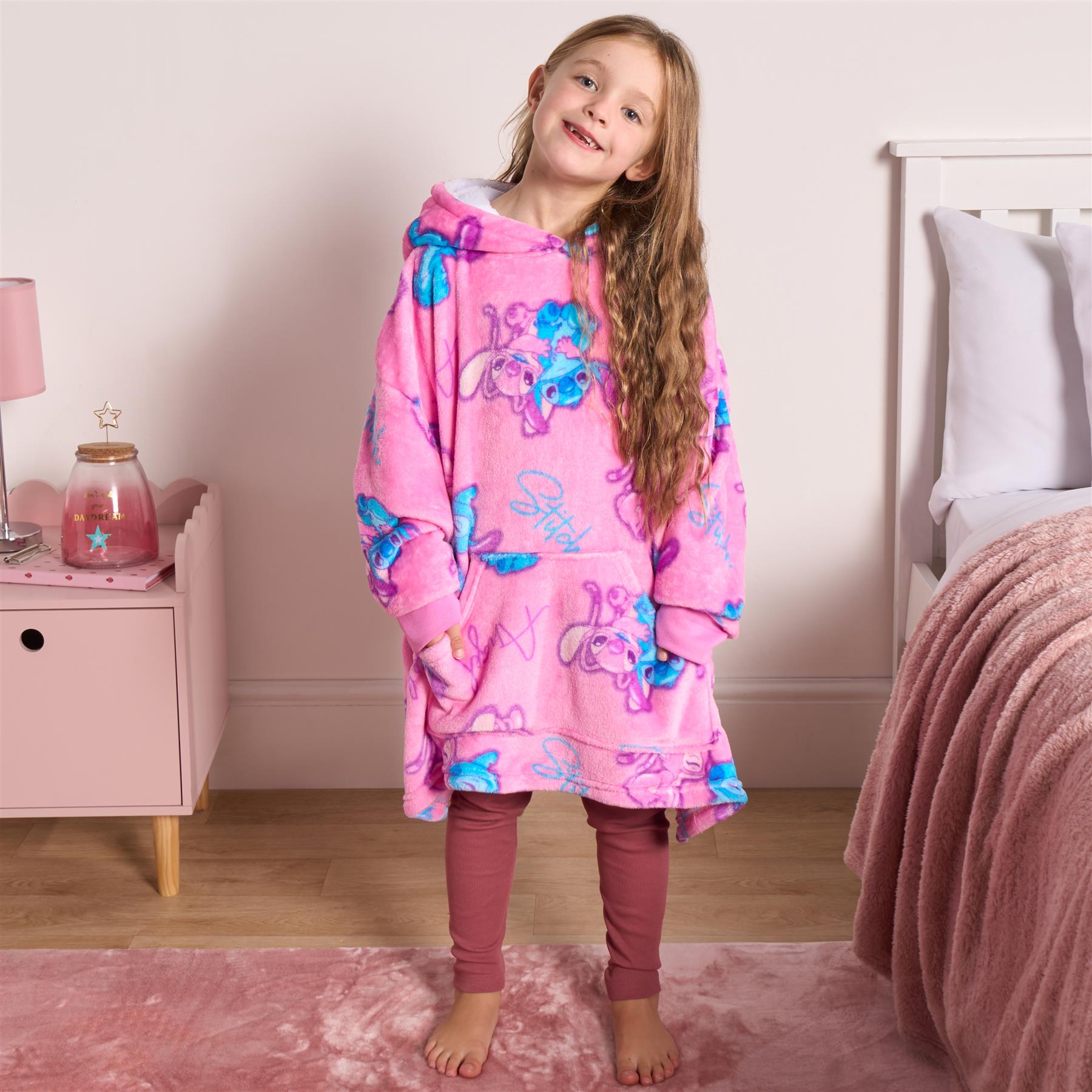 Stitch Hoodie Blanket Sherpa Oversized Jumper Soft Fleece Warm Wearable Throw