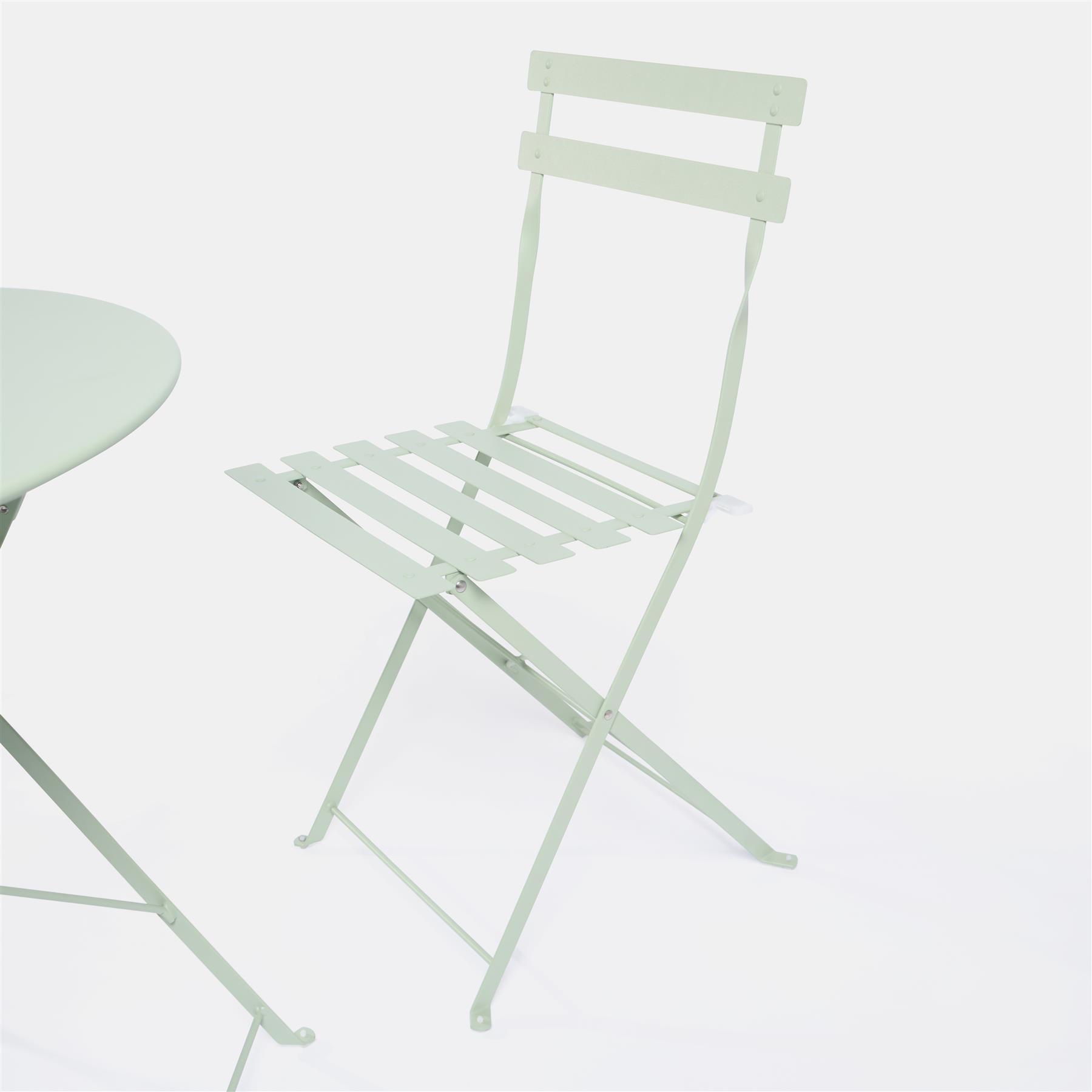 Outdoor Garden Furniture Patio Balcony Bistro Set Metal Table Chair Folding 3 PC - Picture 22 of 31