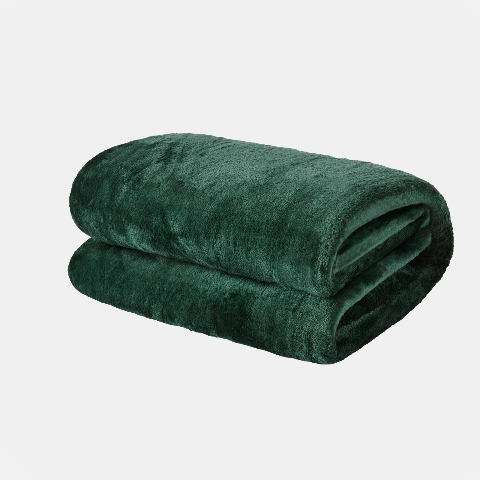 OHS Large Flannel Fleece Bed Blanket Warm Throw Over Ultra Soft Bed Sofa