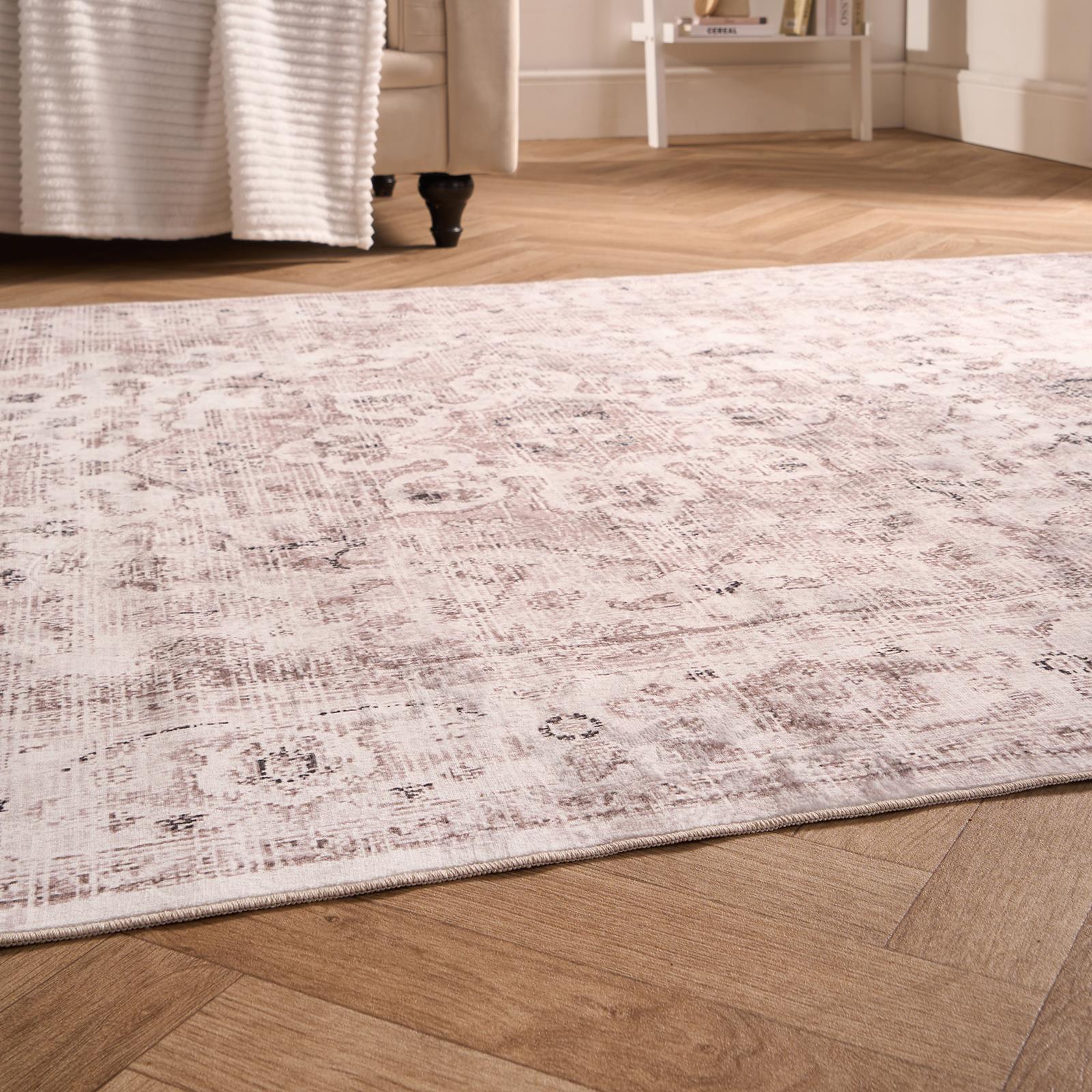 Washable Rug Vintage Living Room Bedroom Decor Non Slip Runners Soft Carpet Mat - Picture 25 of 29