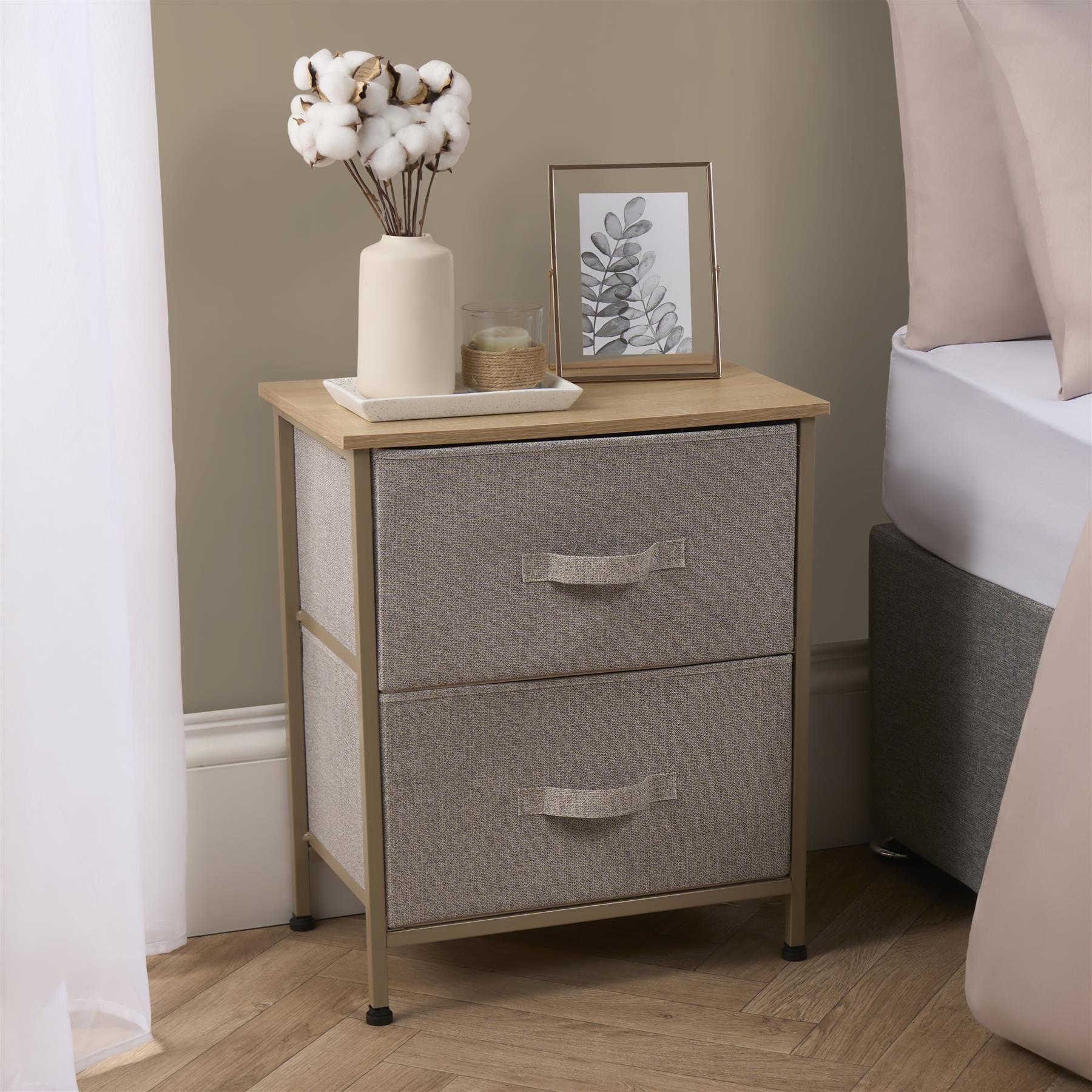 Fabric Cabinet Bedside 2/3/4 Drawers Storage Unit Clothes Shoes Home Organiser - Picture 3 of 94