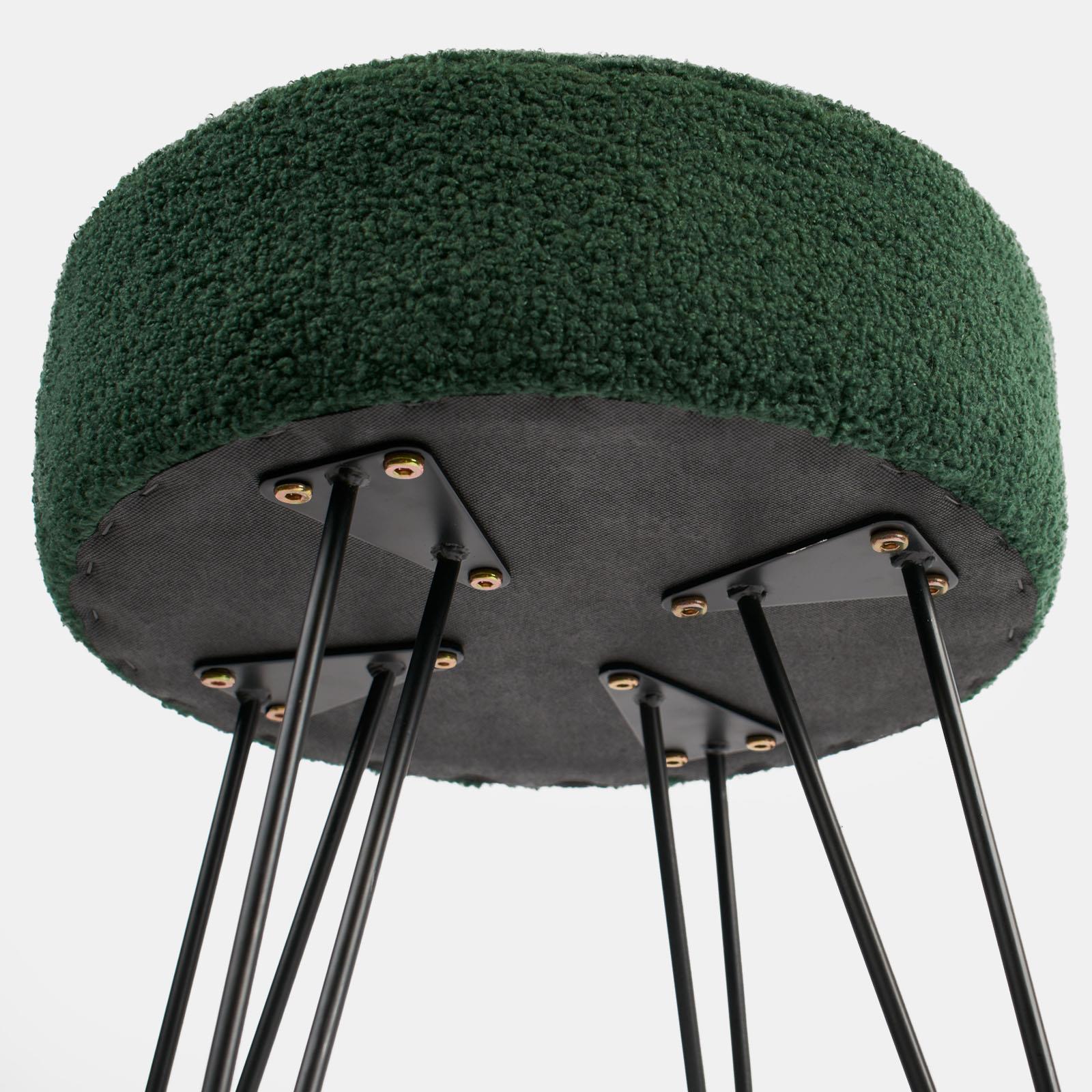 Stool Boucle Fleece Chair Dressing Table Vanity Seat Pouffe Home Spa Foot Rest