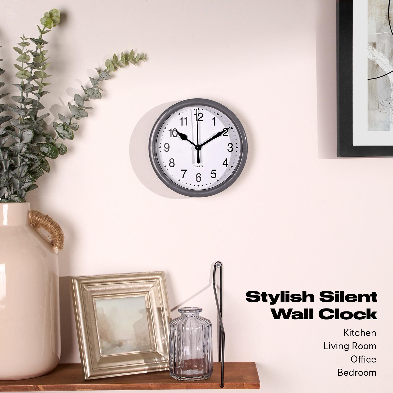 OHS Wall Clock Round Analogue Vintage Home Decor Small Bedroom Kitchen Uni - Picture 45 of 65