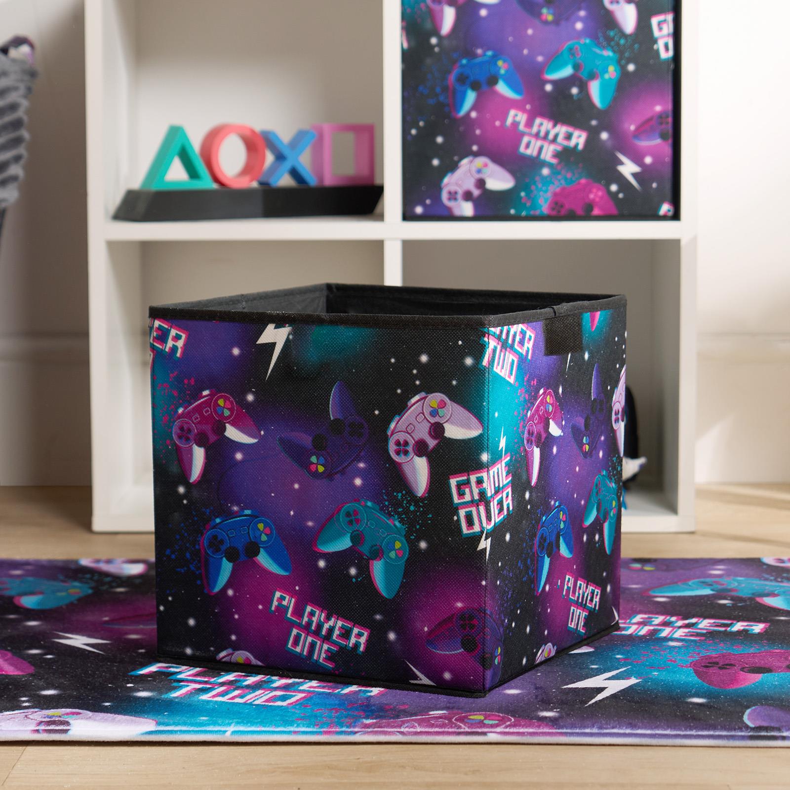 Gaming Storage Boxes Pack of 2 4 Folding Space Saving Shoe Toy Cube Tidy Set