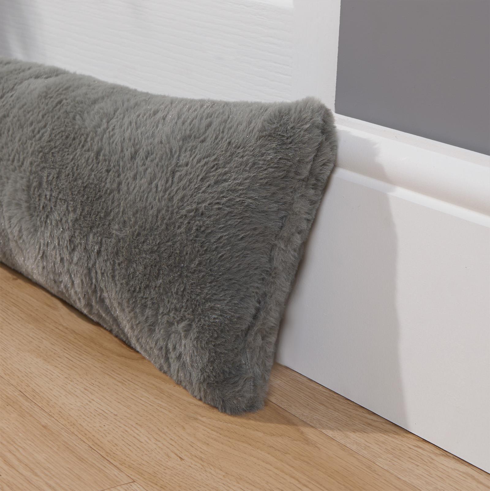 Faux Fur Fleece Draft Excluder Window Insulation Weather Draught Door Stopper