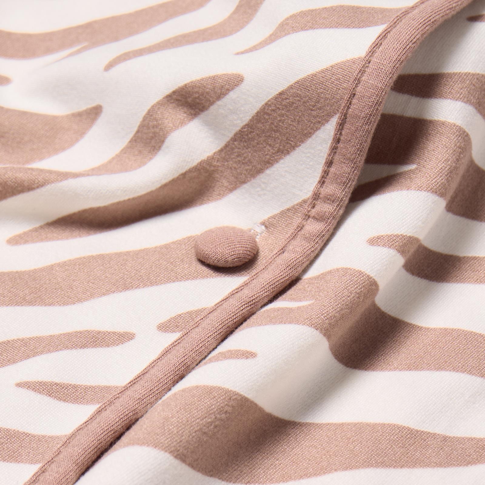 OHS Animal Print Pyjama Set Jersey Button Through Nightwear Loungewear