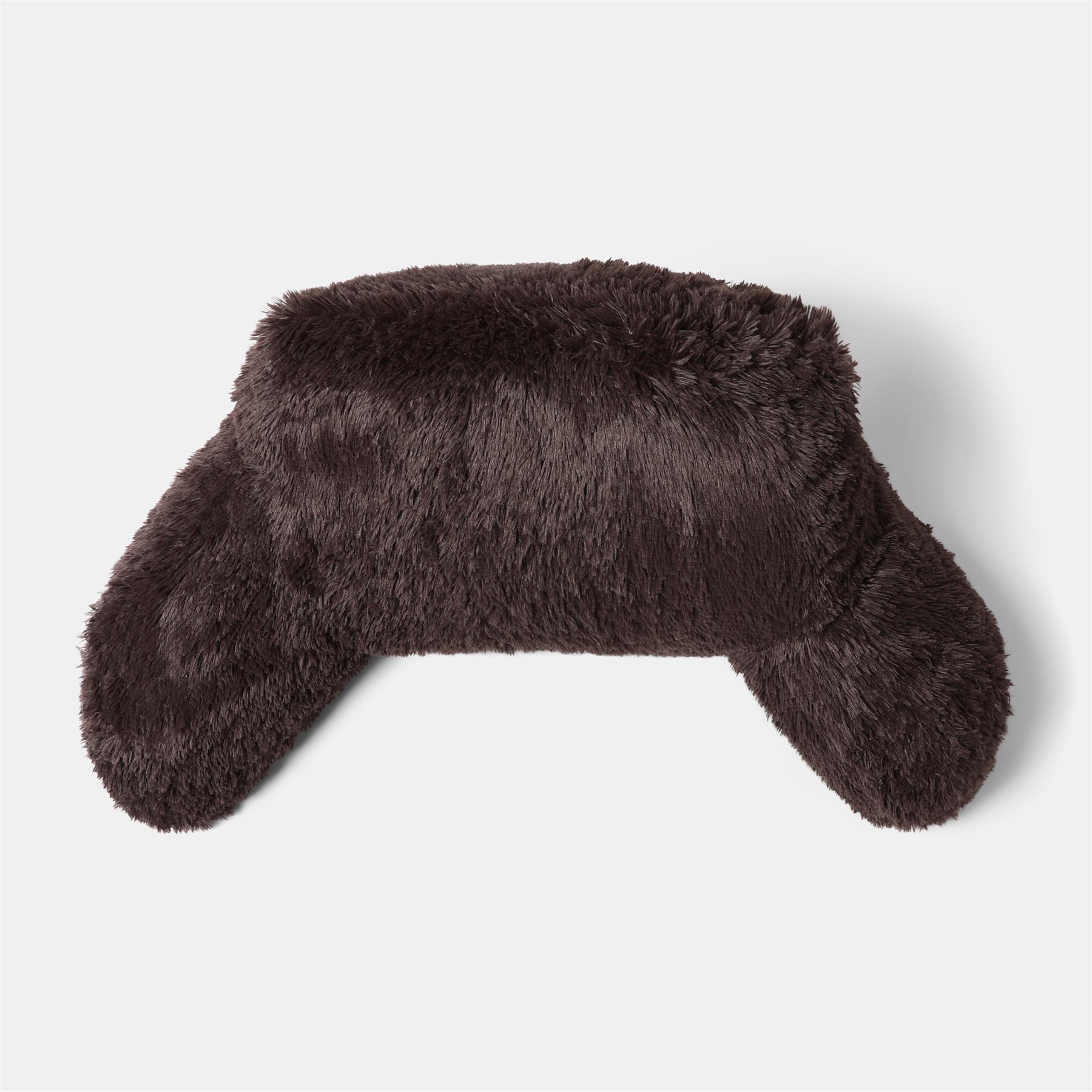 OHS Fluffy Cuddle Cushion Reading Pillow with Arms Lumbar Bed Chair