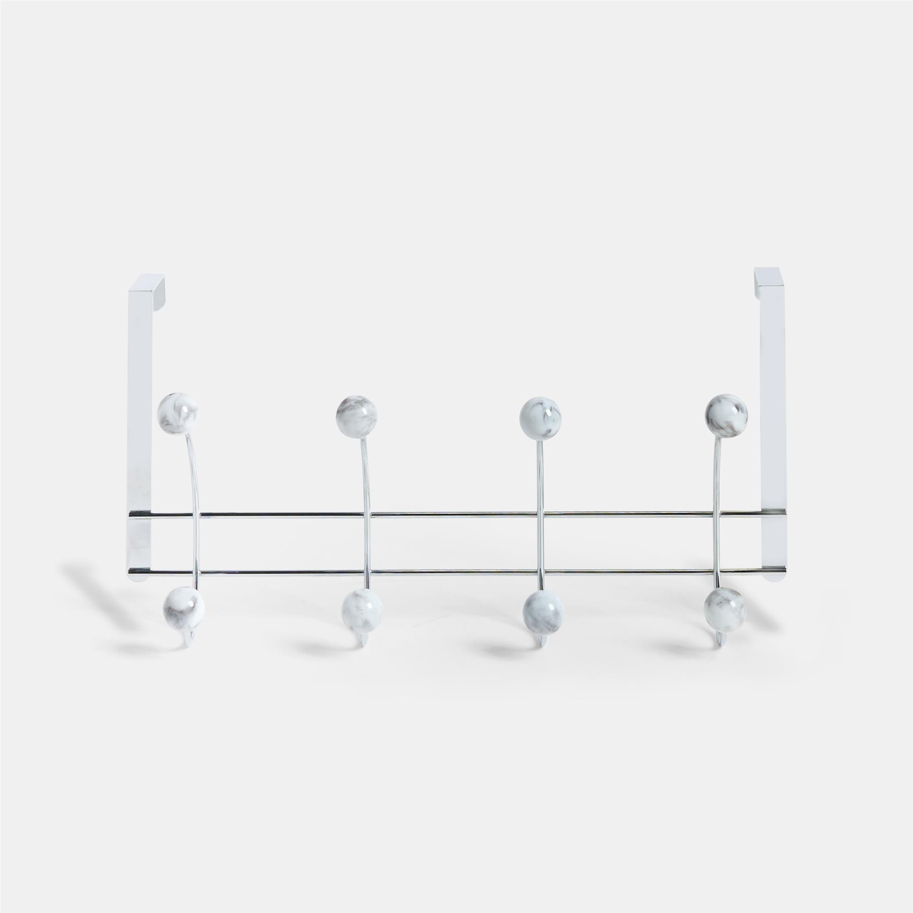 OHS Marble Over-the-Door Hook Hanger Heavy Duty Coats Towel Rack