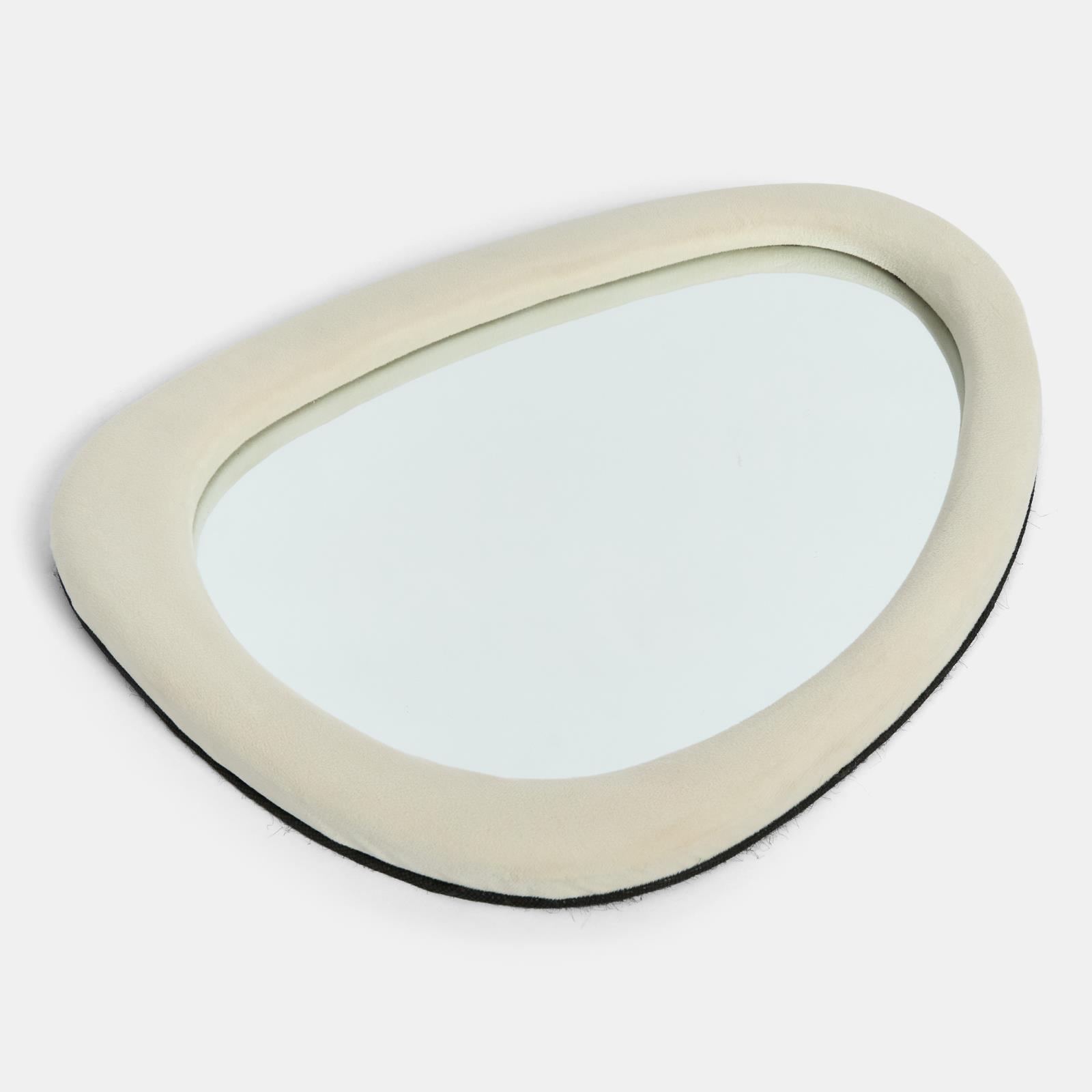 OHS Wall Mirror Matte Velvet Irregular Home Decor Vanity Living Room Bedroom