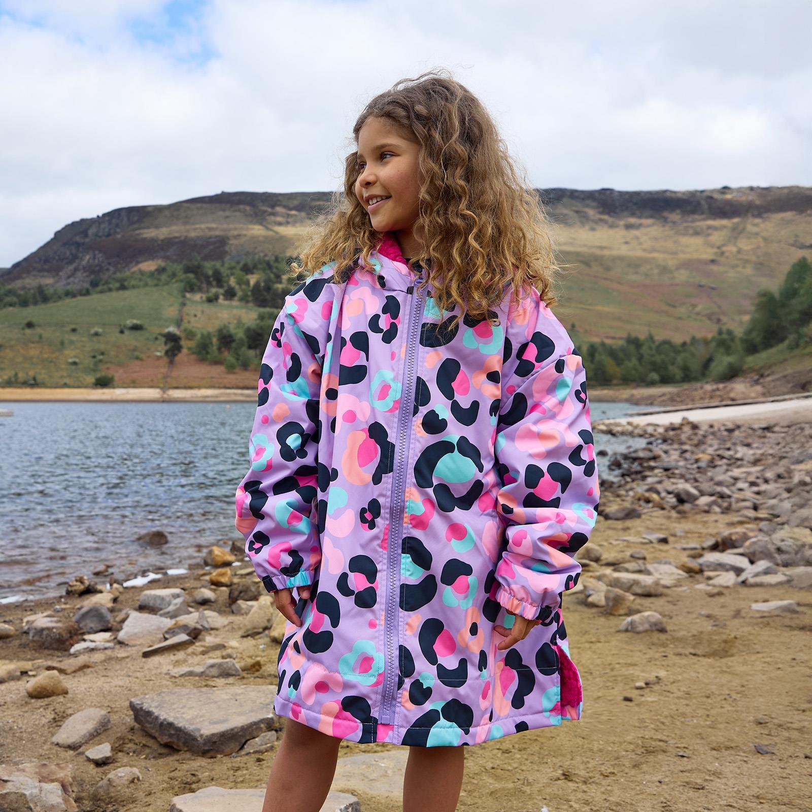 OHS Drying Changing Robe Sherpa Lined Water Resistant Oversize Coat Adults Kids