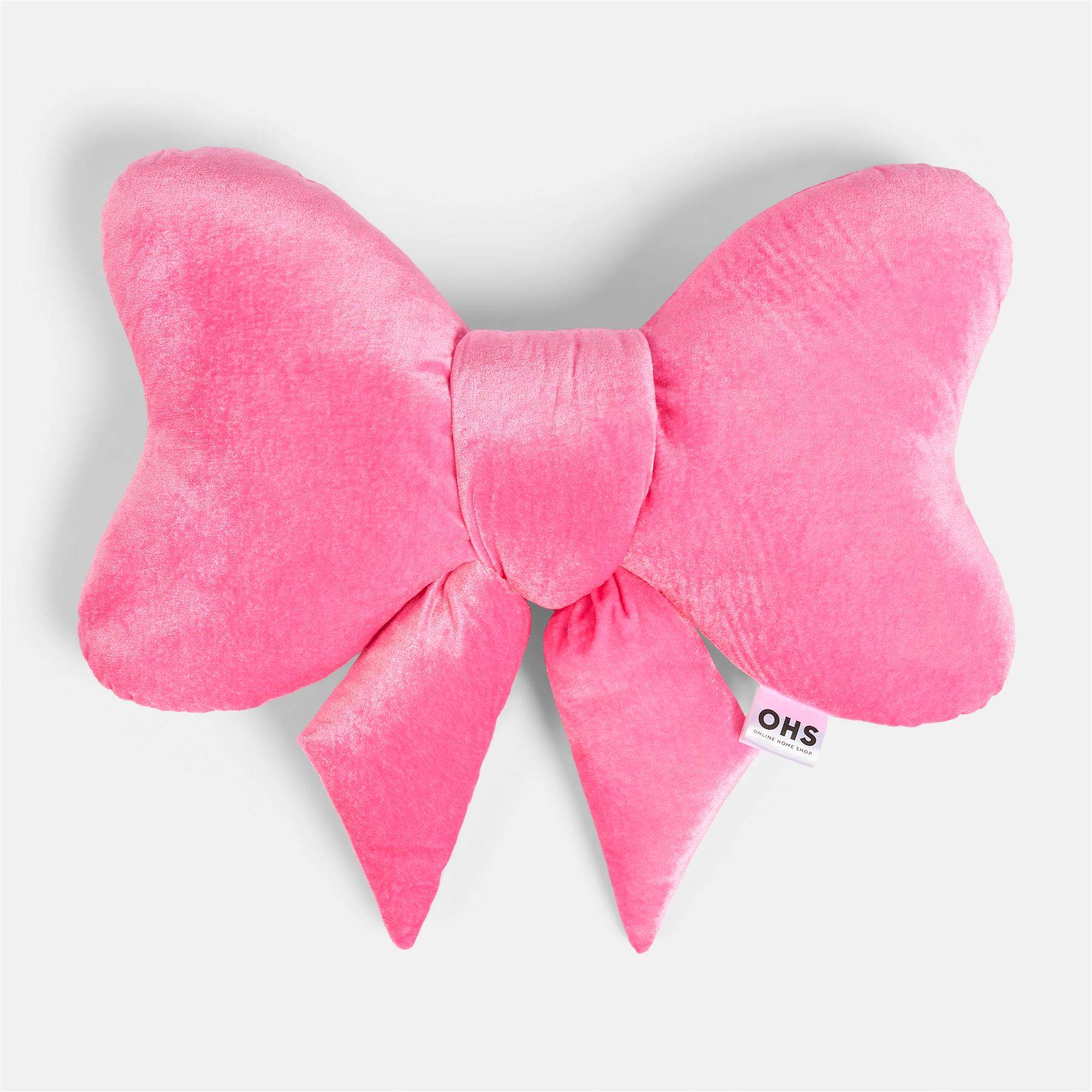 OHS Bow Shaped Cushion Velvet Decorative Filled Scatter Pillow Gift