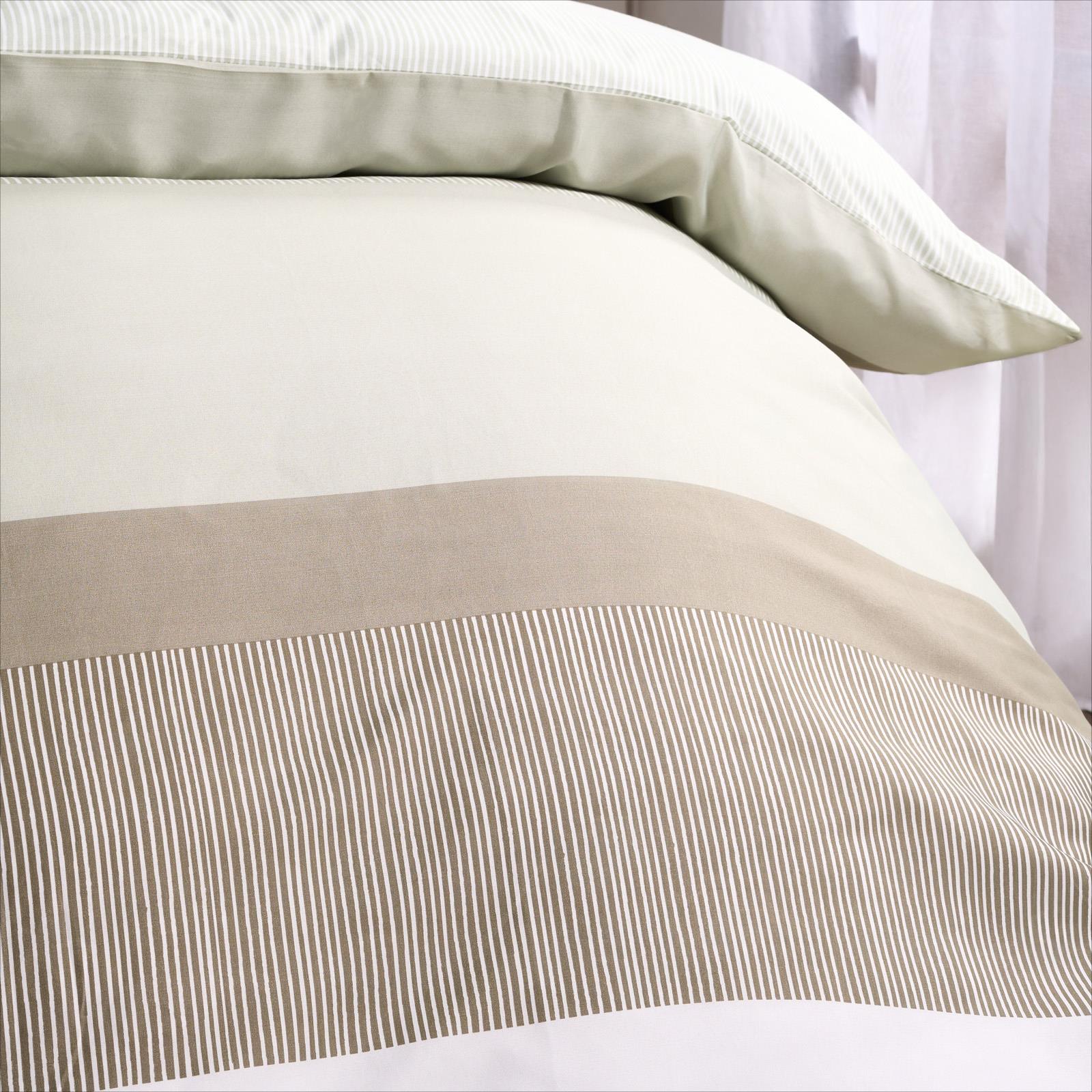 OHS Multi Stripe Bedding Set Microfibre Reversible Duvet Cover with Pillowcase