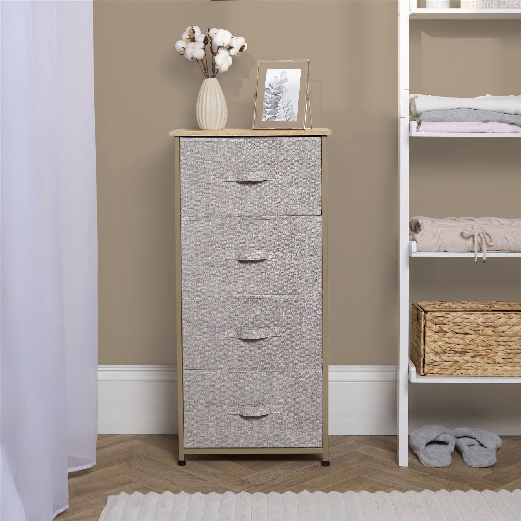 Fabric Cabinet Bedside 2/3/4 Drawers Storage Unit Clothes Shoes Home Organiser - Picture 65 of 94