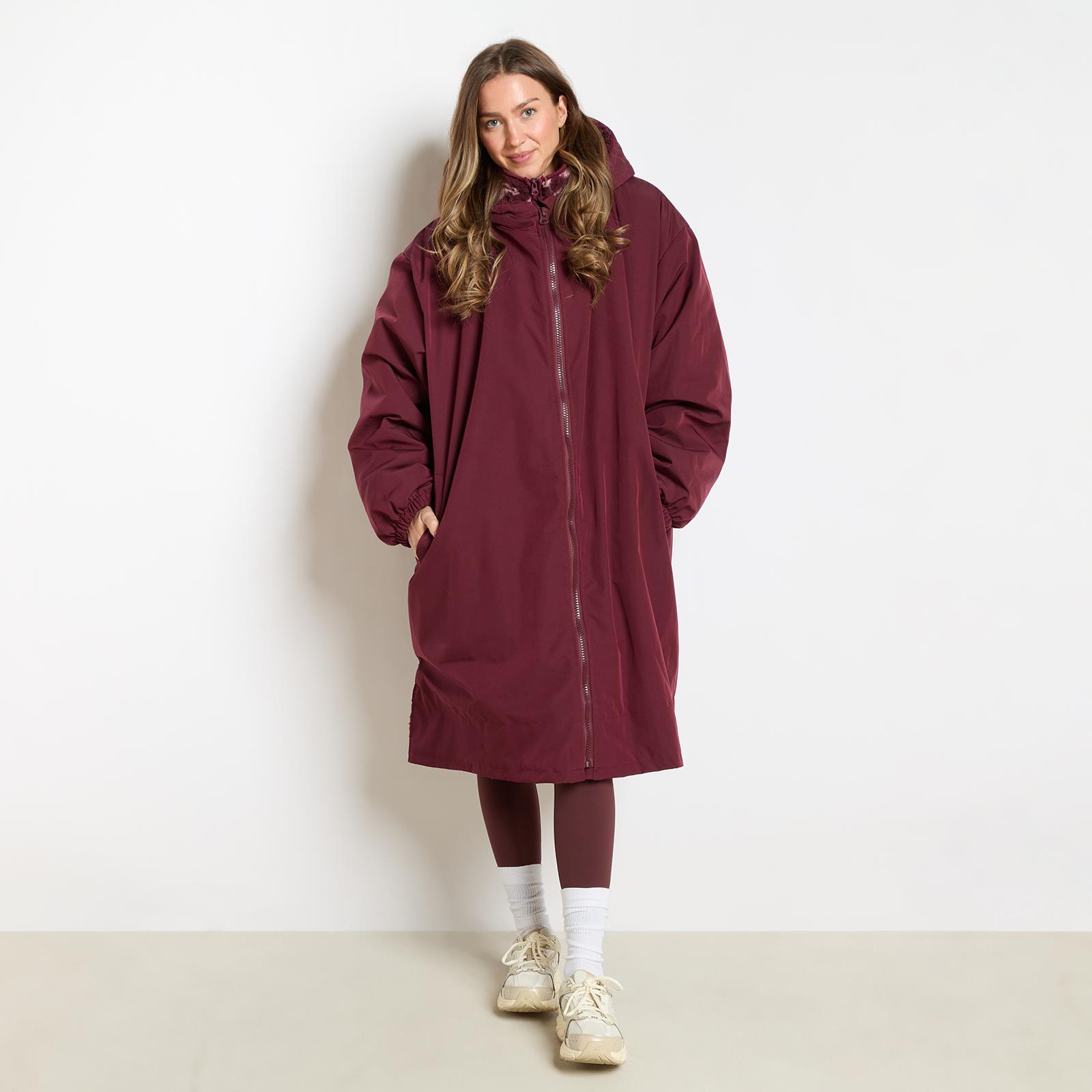 OHS Drying Changing Robe Sherpa Lined Water Resistant Oversize Coat Adults Kids