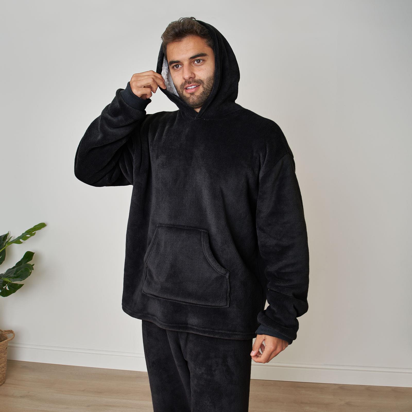 OHS Fleece Loungewear Set Coral Winter Sherpa Nightwear 2-Piece Hoodie Jogger