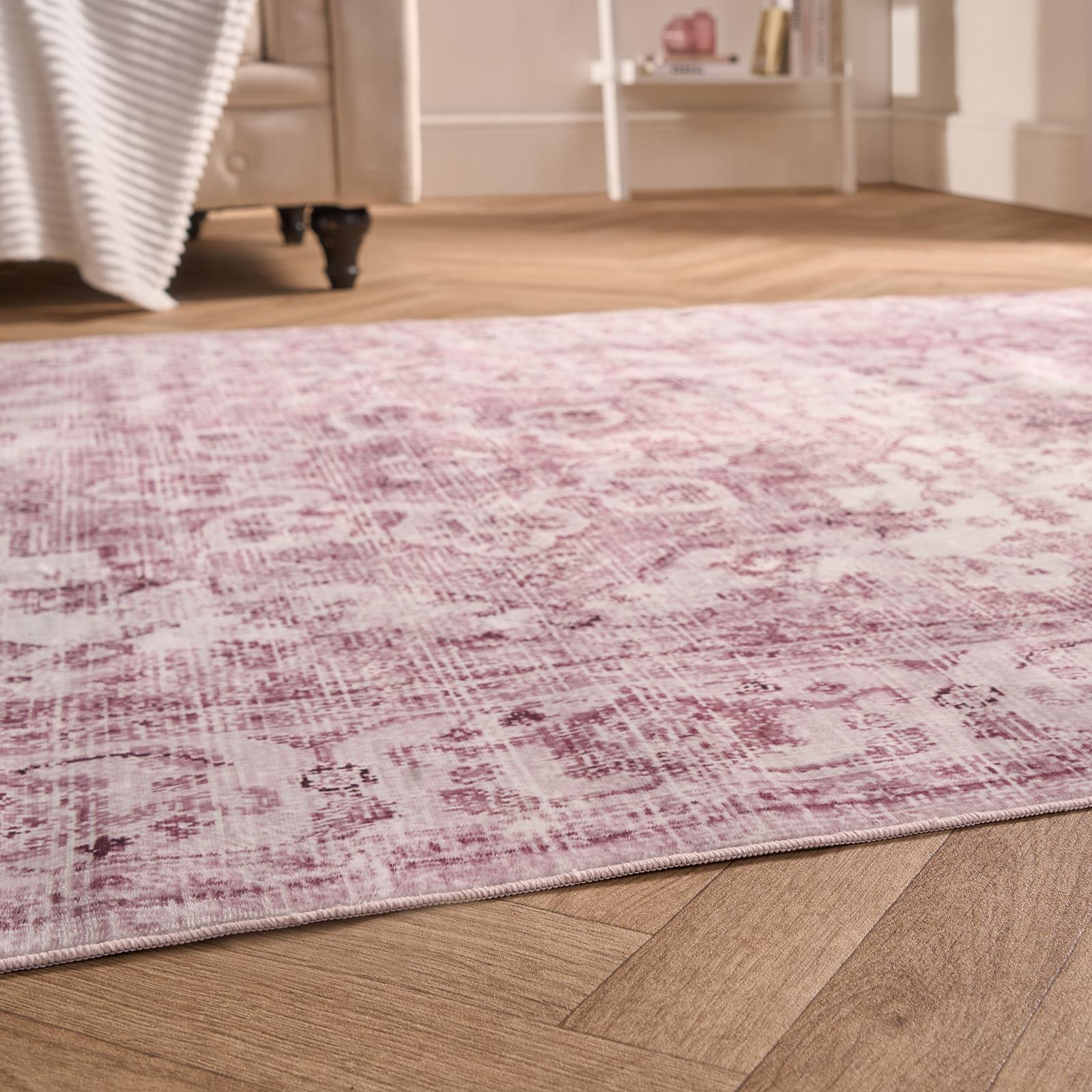 Washable Rug Vintage Living Room Bedroom Decor Non Slip Runners Soft Carpet Mat - Picture 11 of 29