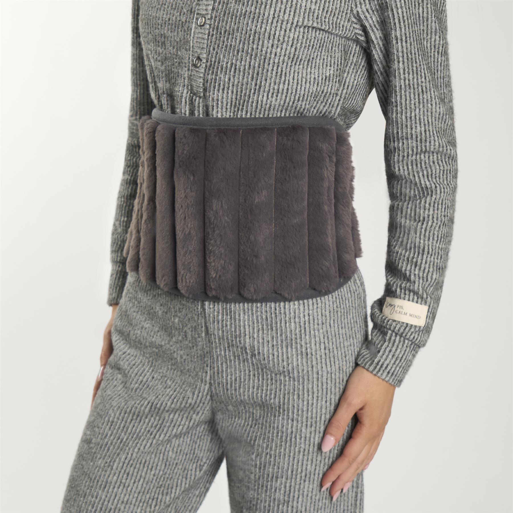 OHS Ribbed Heating Belt Adjustable Hot Water Bottle Body Wrap Back Pain Relief