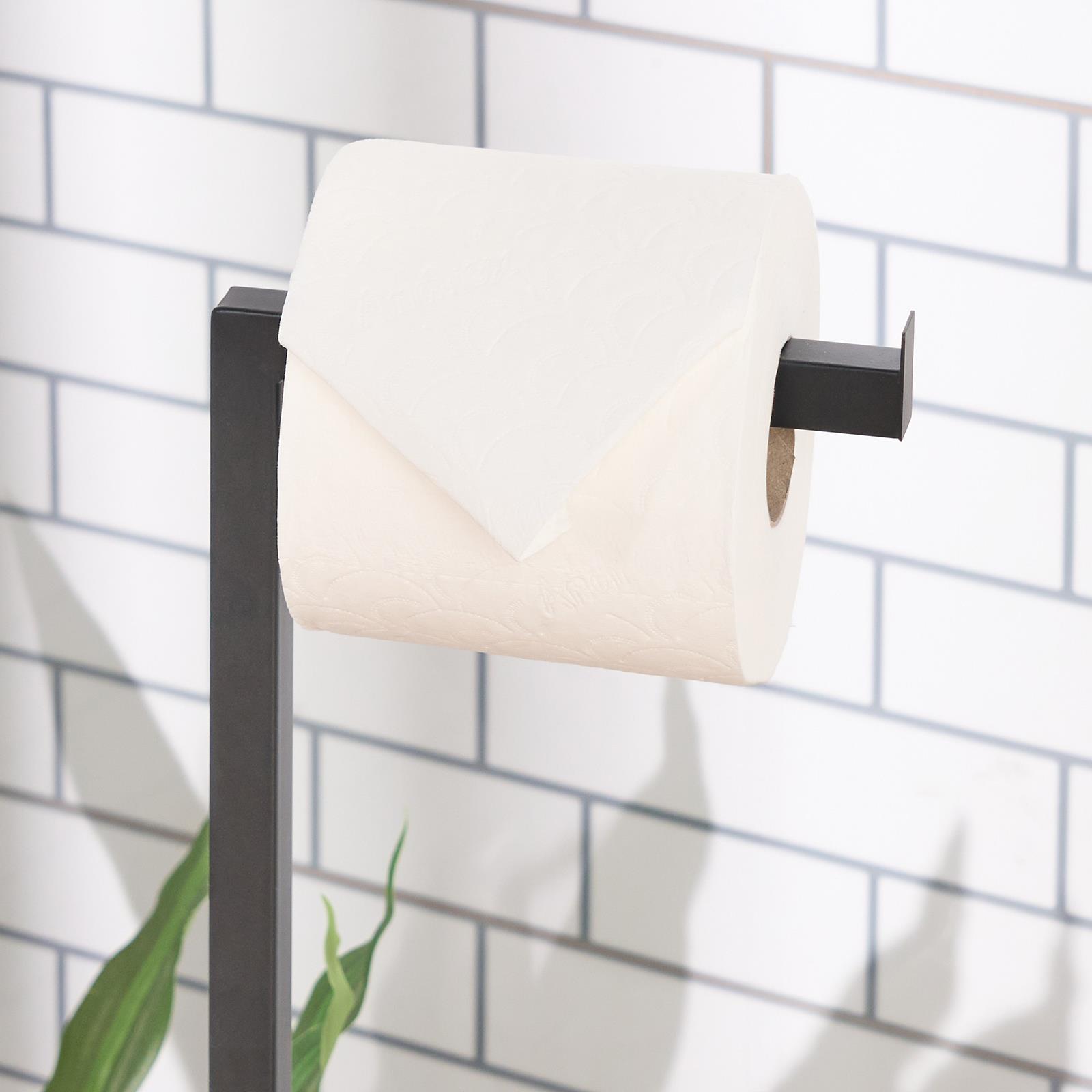 OHS Marble Toilet Roll Holder Stand Freestanding Tissue Paper Organiser