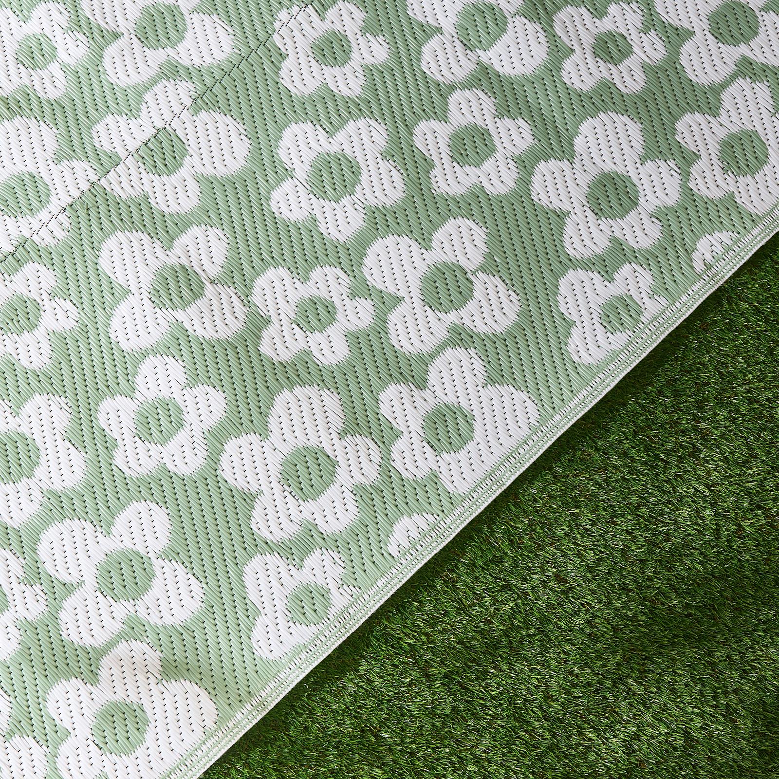 OHS Daisy Print Garden Rug Outdoor Waterproof Area Mat Patio Decor