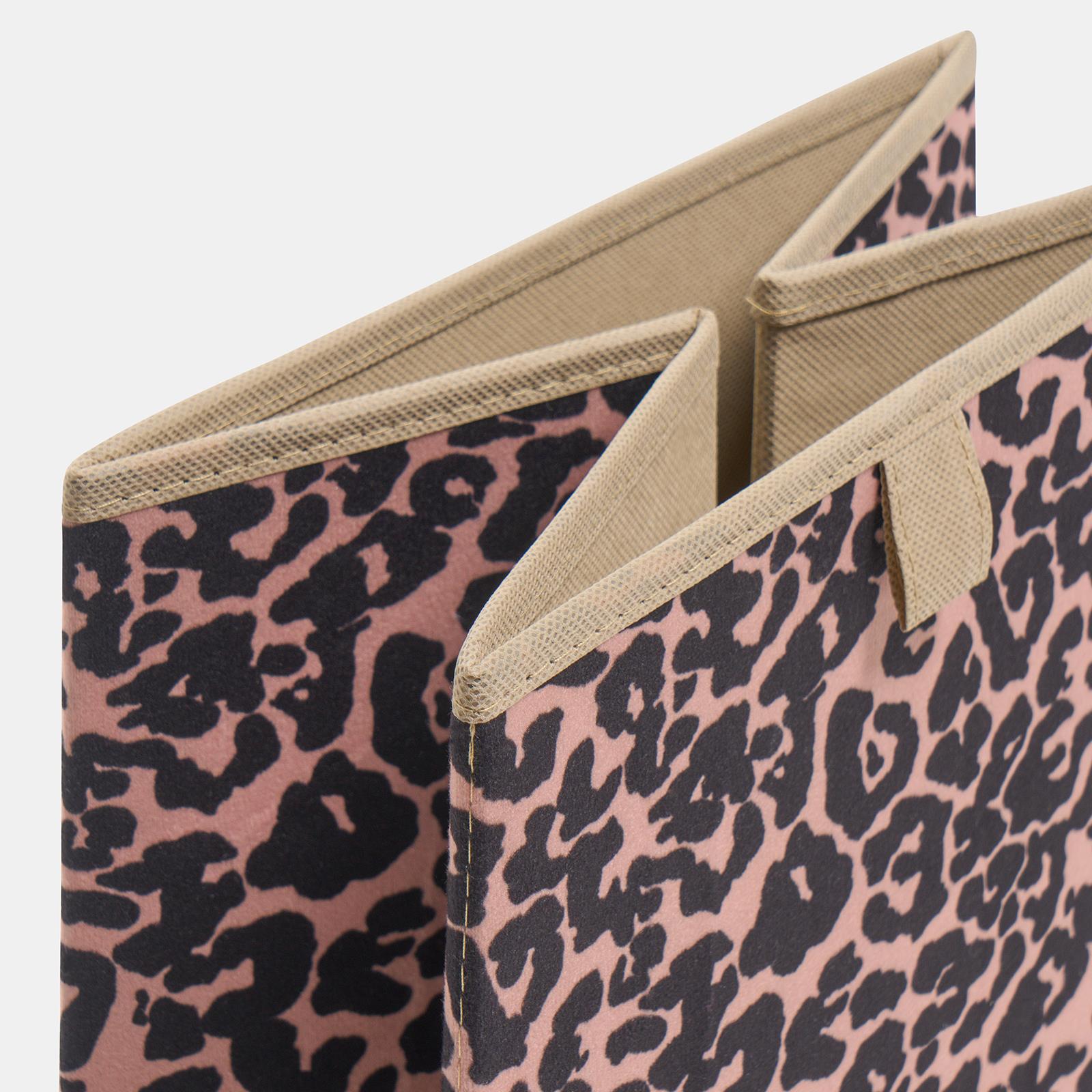 OHS Storage Cube Boxes Animal Print 2/4 Pack Folding Shoe Organiser Tidy Set