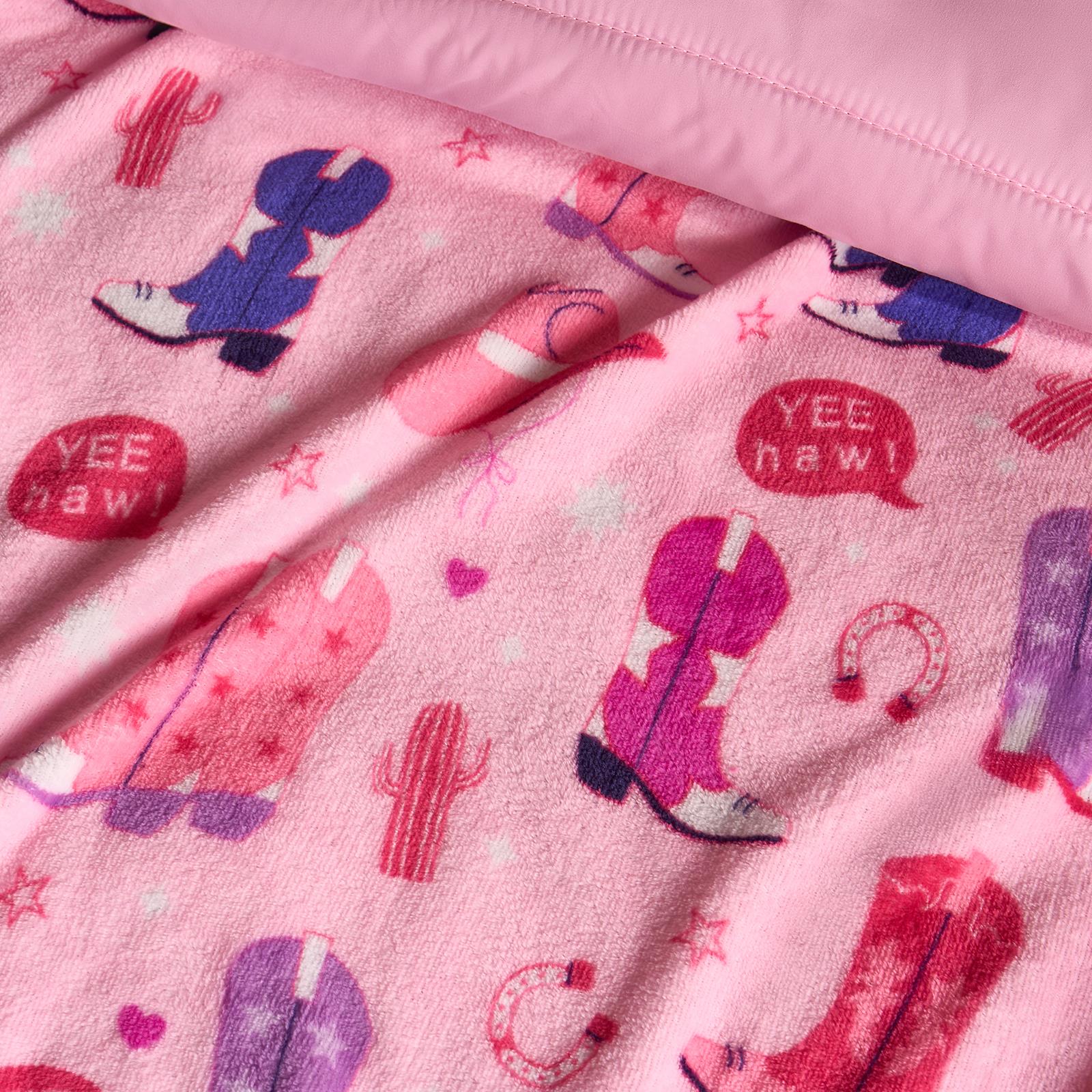 OHS Cowboy Print Throw Ultra Soft Blanket Flannel Fleece Lightweight Bedspread