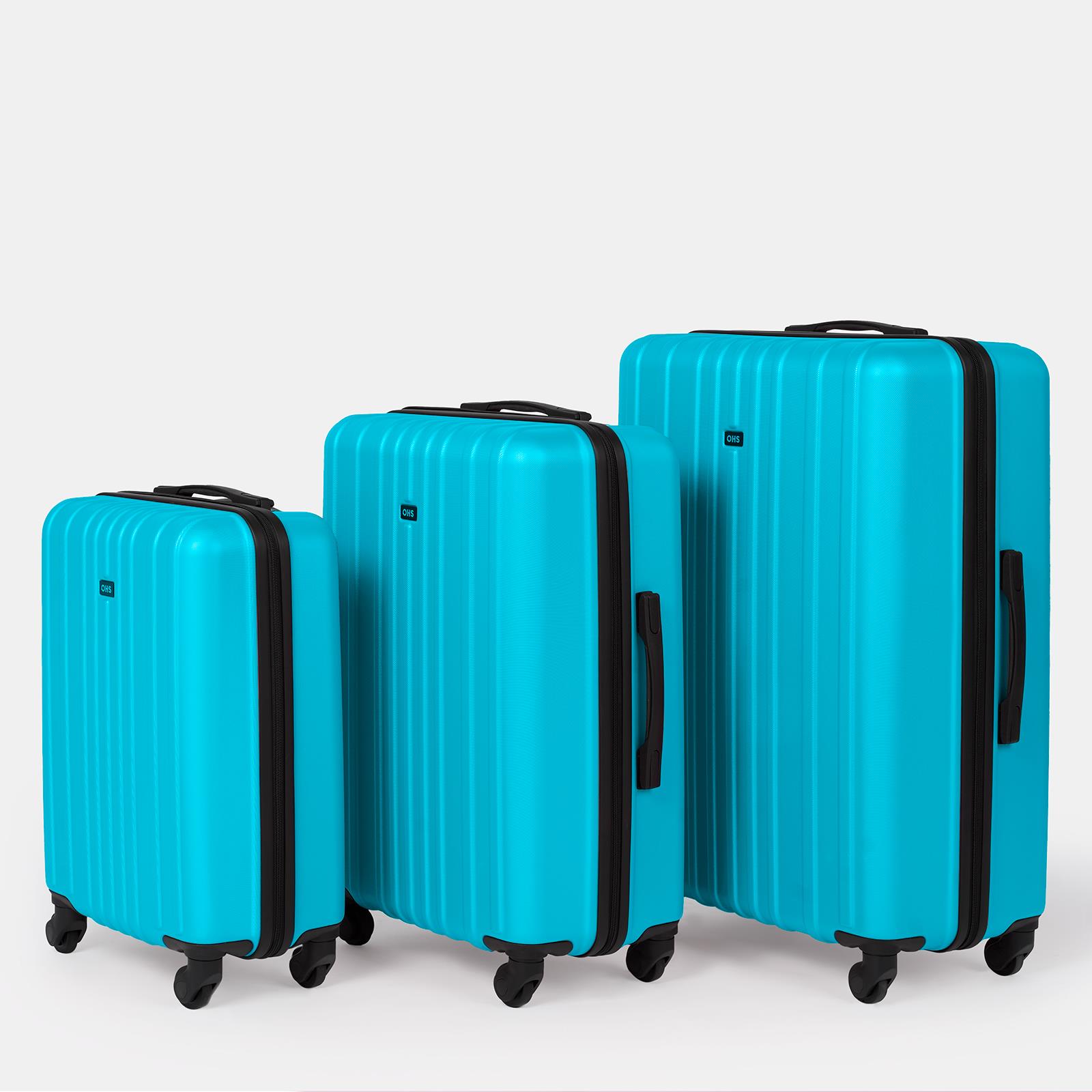 OHS Hard Shell Suitcase Luggage Set Travel ABS 4 Wheels Trolley Cabin Carry-On