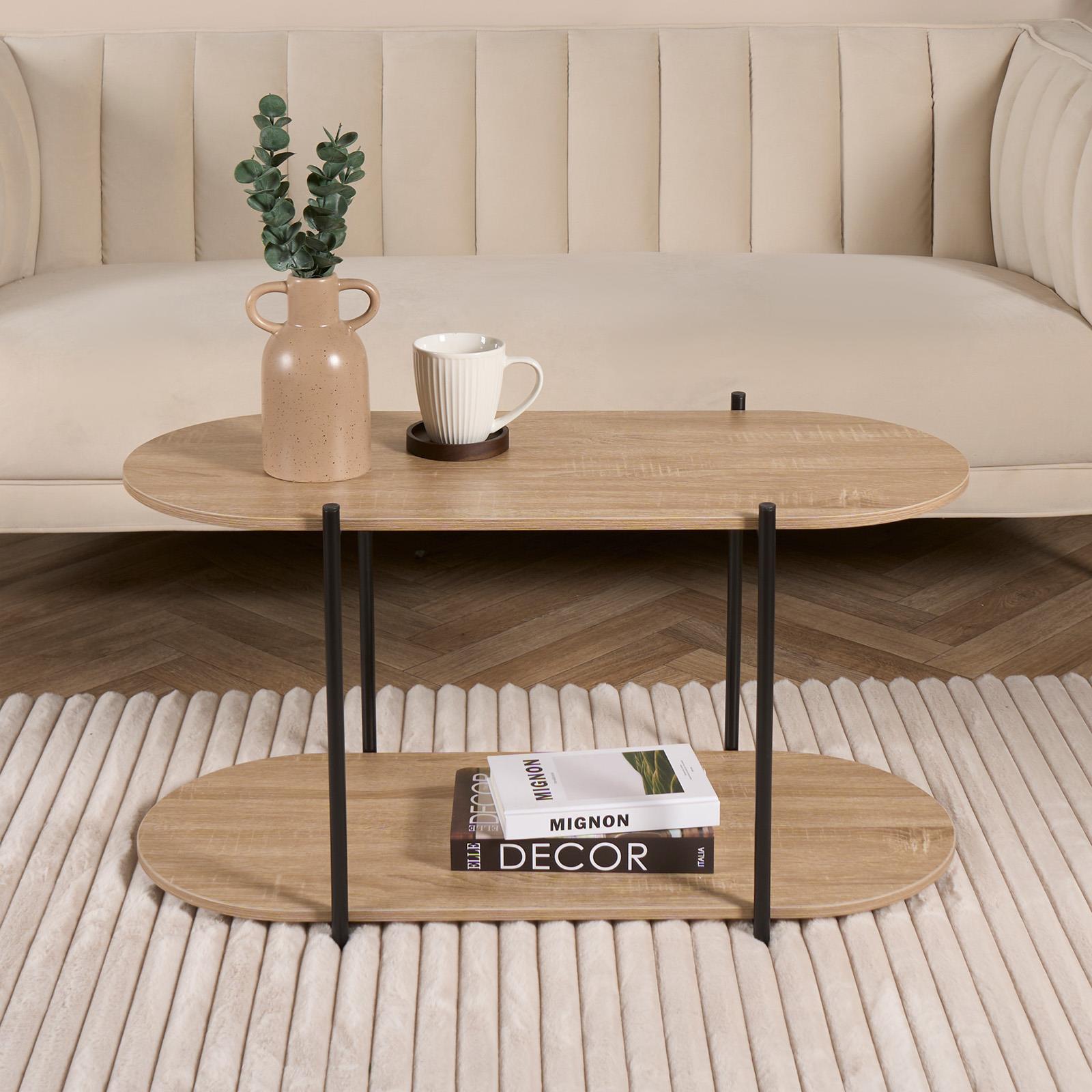 2 Tier Table Wooden Coffee Modern Bed Living Room Home Decor Office End Bedside - Picture 5 of 14