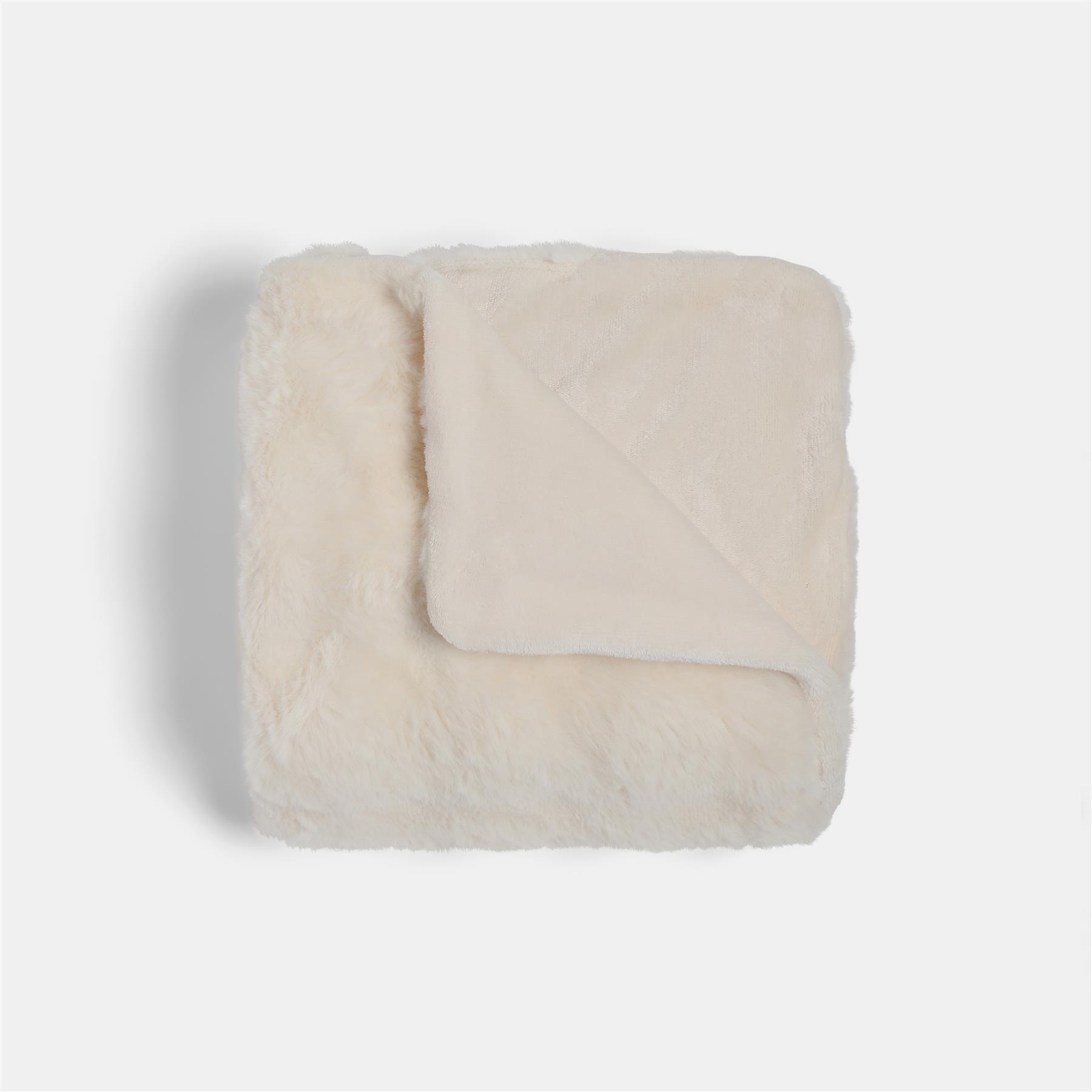 OHS Throw Bubble Faux Fur Blanket Winter Soft Warm Fleece Bedspread