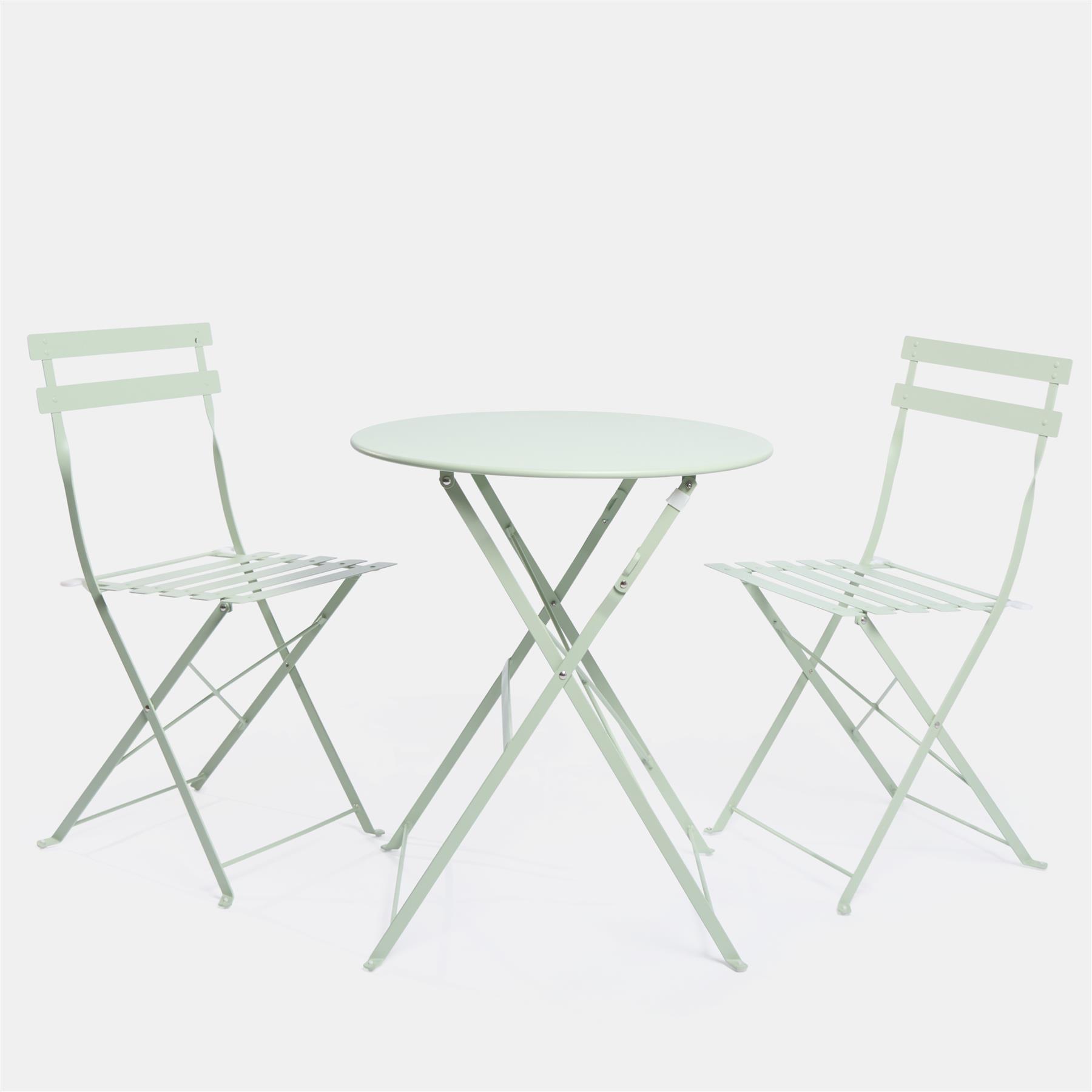 Outdoor Garden Furniture Patio Balcony Bistro Set Metal Table Chair Folding 3 PC - Picture 20 of 31