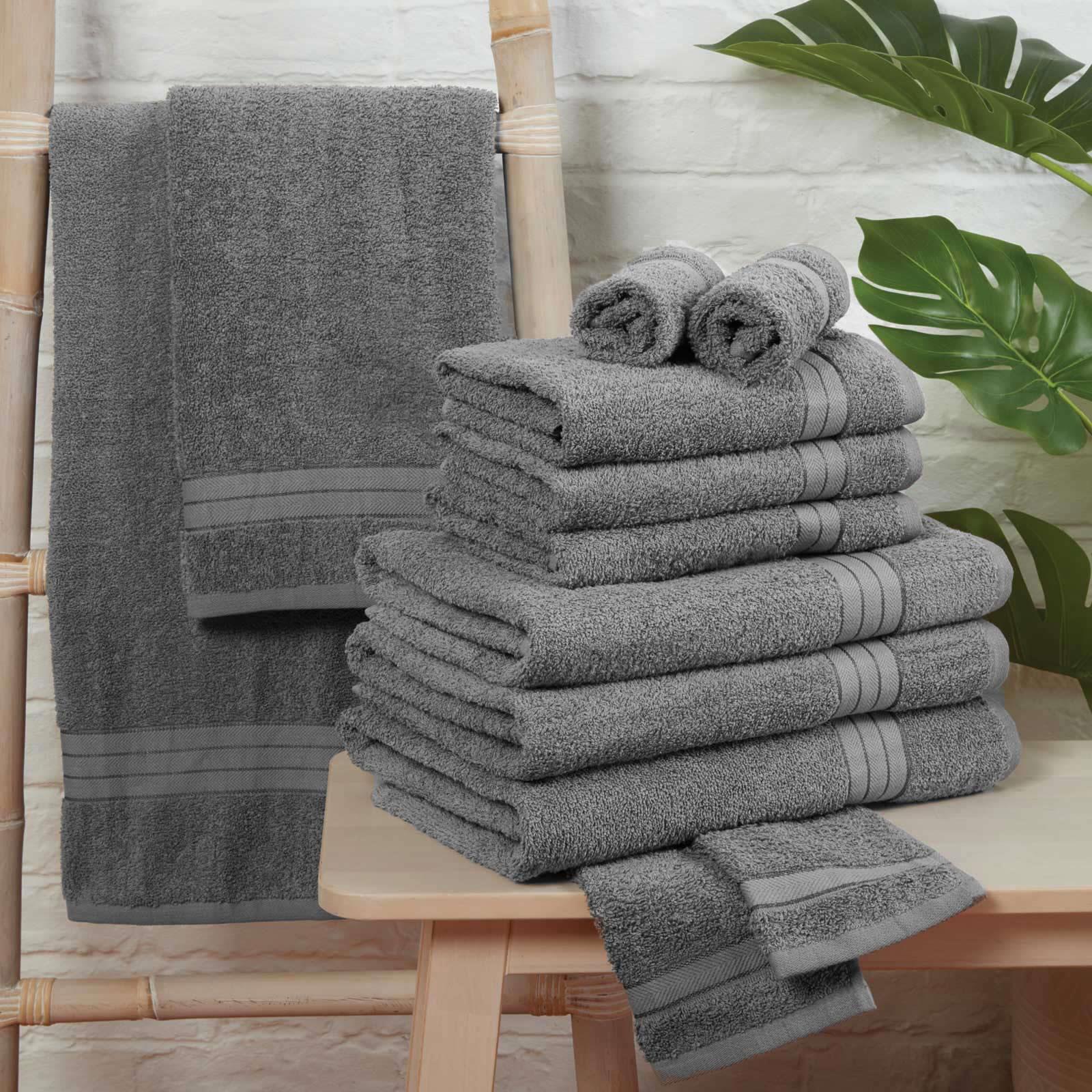 Dreamscene Luxury 100% Cotton Towels Bale Set Large Soft Bath Hand 12 PC 500 GSM