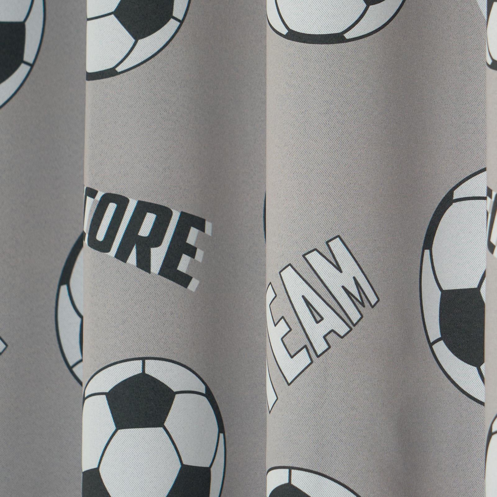 Football Blackout Eyelet Curtain Panels Pair of Kids Ring Top Thermal Ready Made