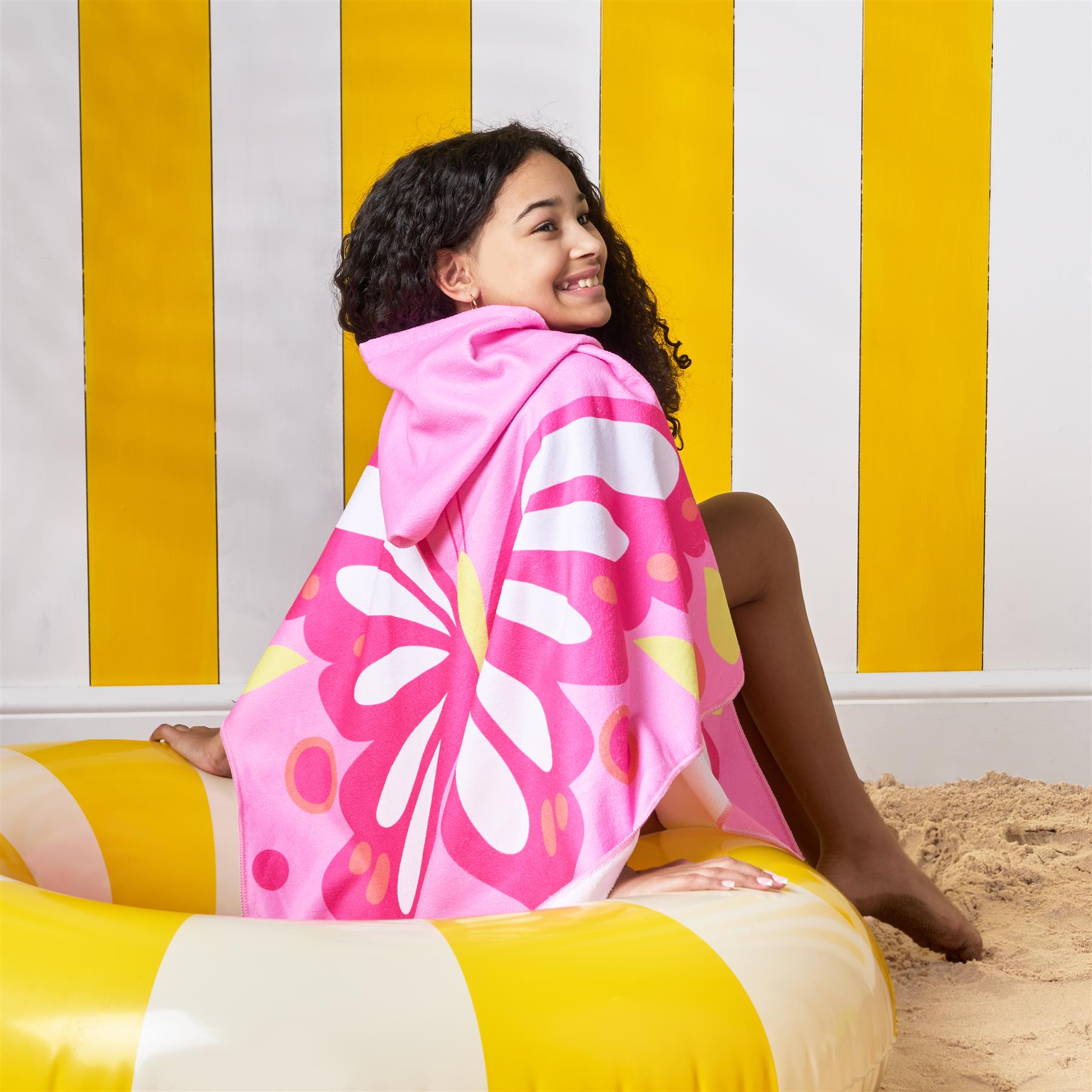 Kids Poncho Beach Towel Hooded Quick Dry Microfibre Holiday Swimming Absorbent - Picture 11 of 139