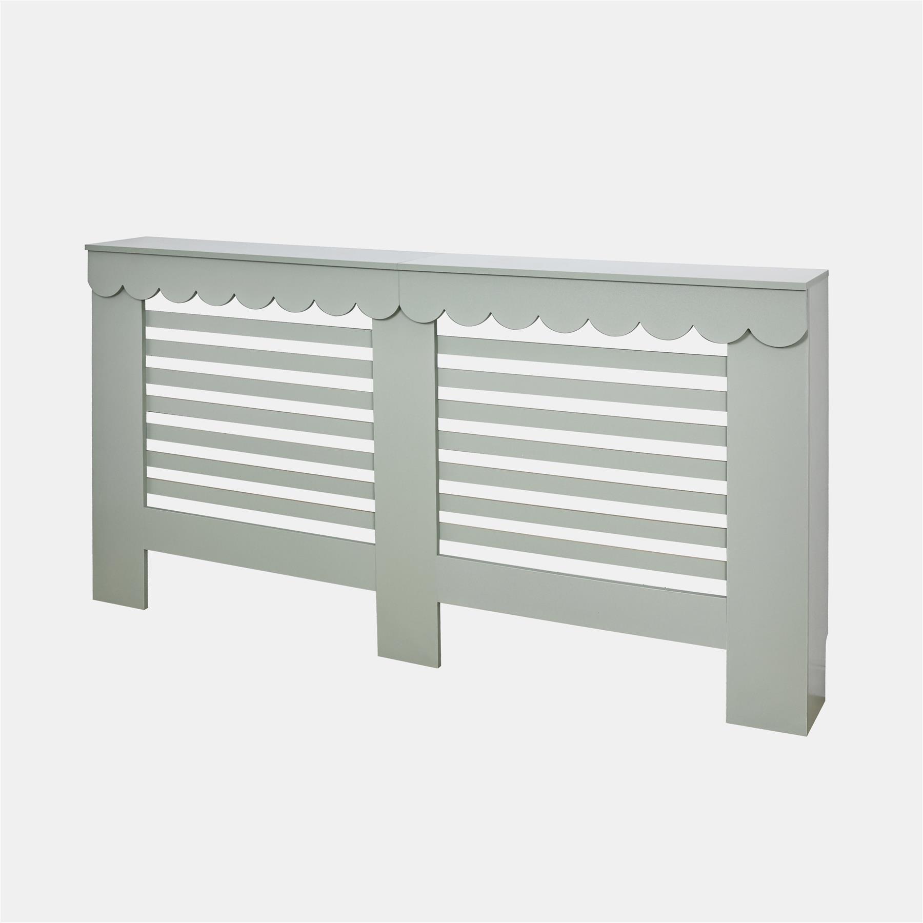 OHS Scallop Radiator Cover Engineered Wood Modern Side Board Cabinet Shelf