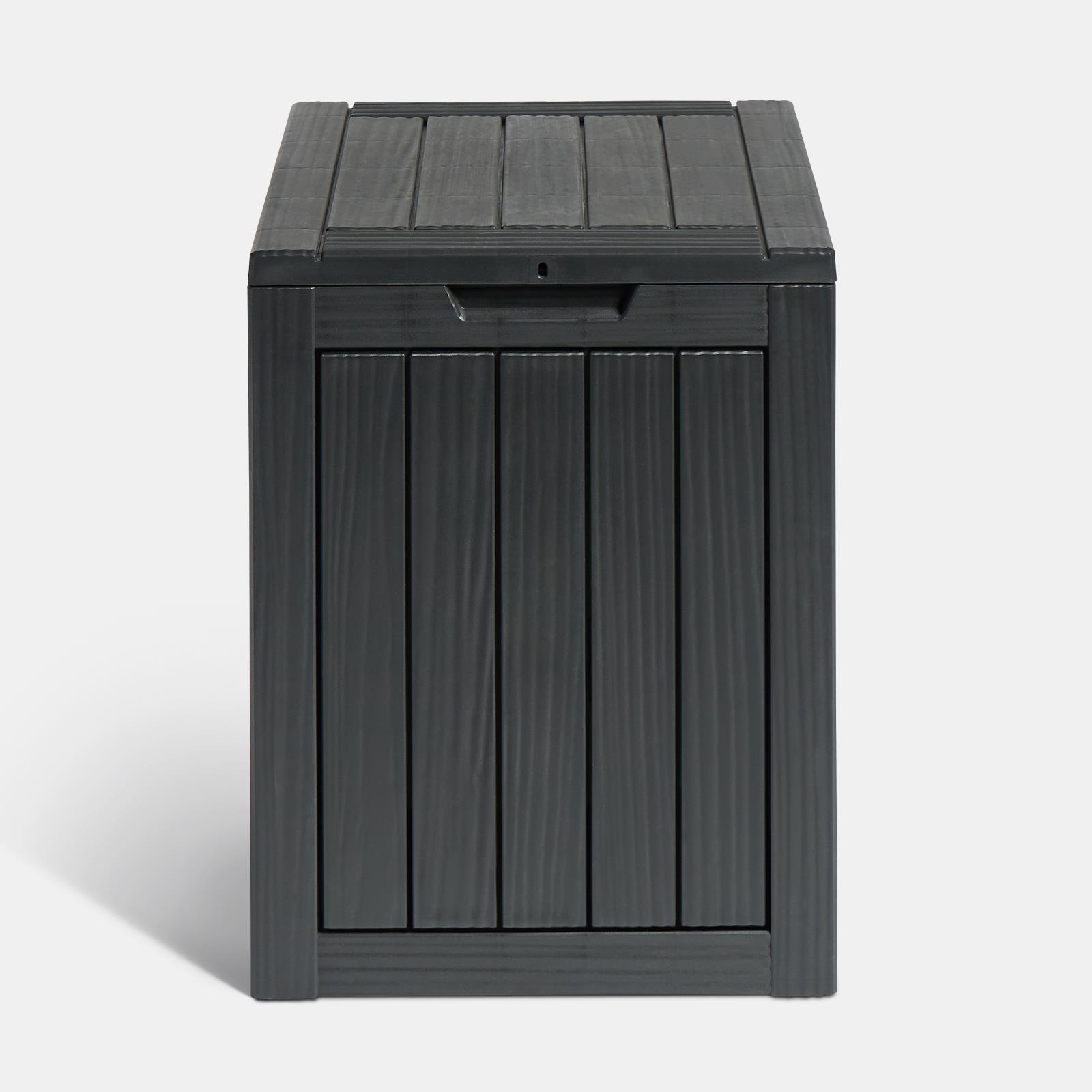 OHS Garden Storage Box Weather Resistant Plastic Wood Effect Outdoor Organiser