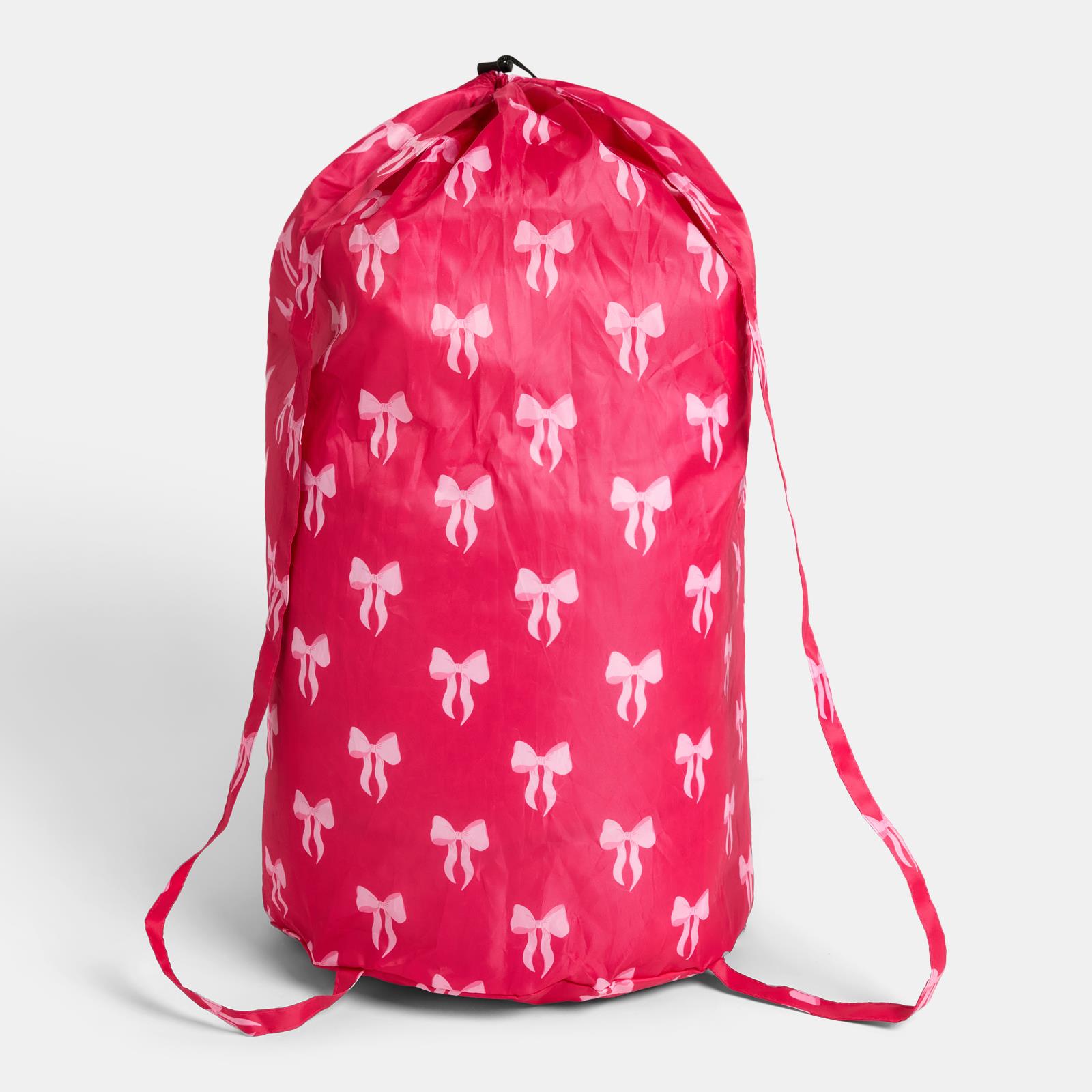 OHS Drawstring Laundry Bag Printed Travel Washing Backpack Lightweight Hamper