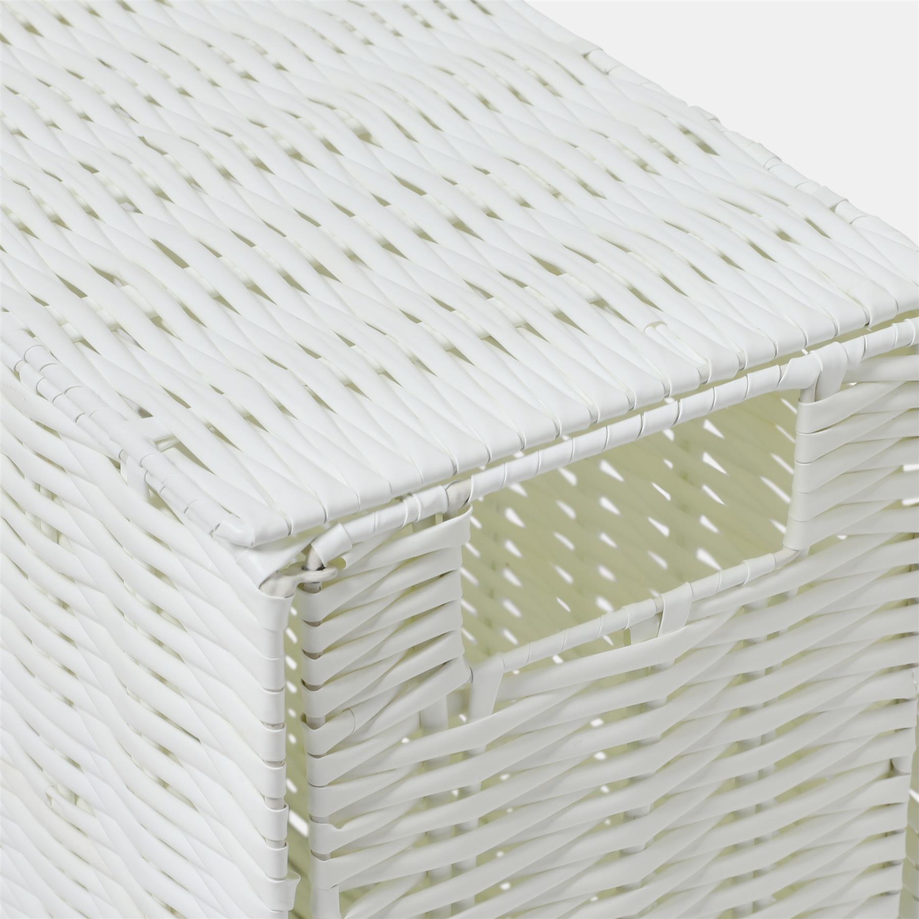 OHS Collapsible Laundry Basket Woven Folding Hamper Bathroom Corner Storage