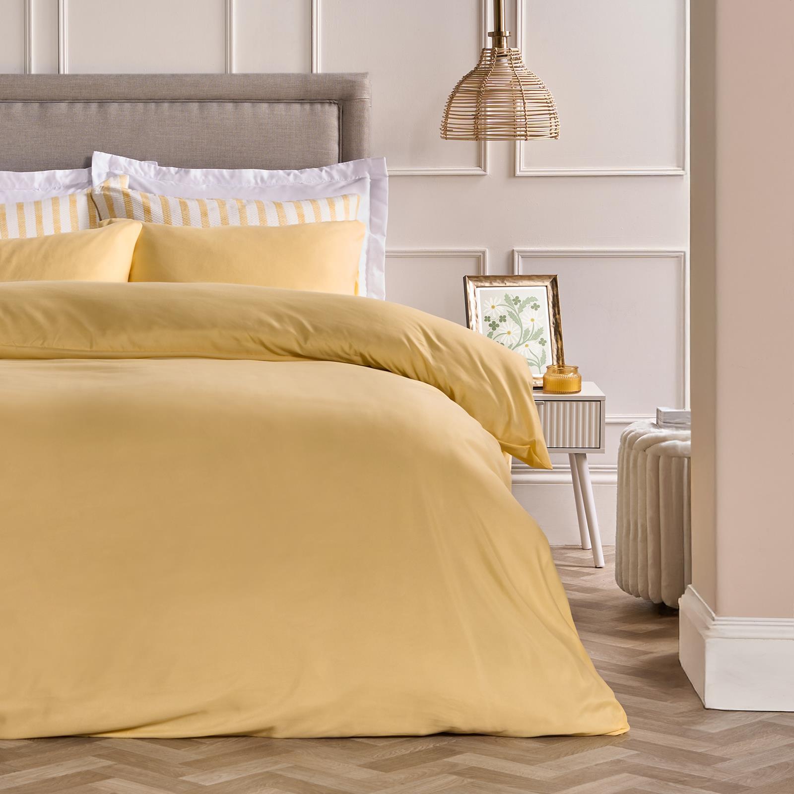 OHS Plain Duvet Cover & Pillowcase Reversible Bedding Set OR Fitted Sheet