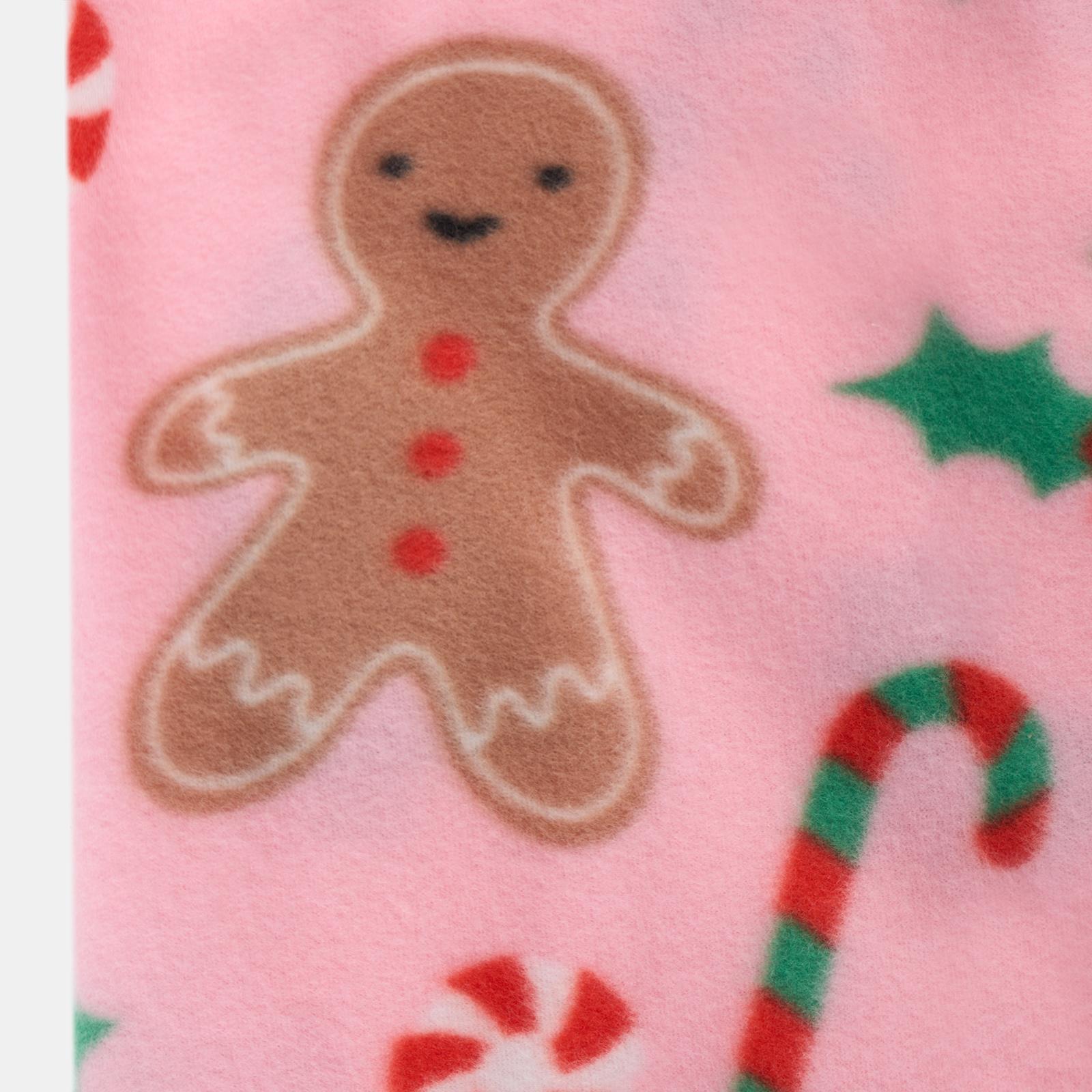 OHS Xmas Throw Blanket Gingerbread Man Soft Warm Travel Foldable Blanket