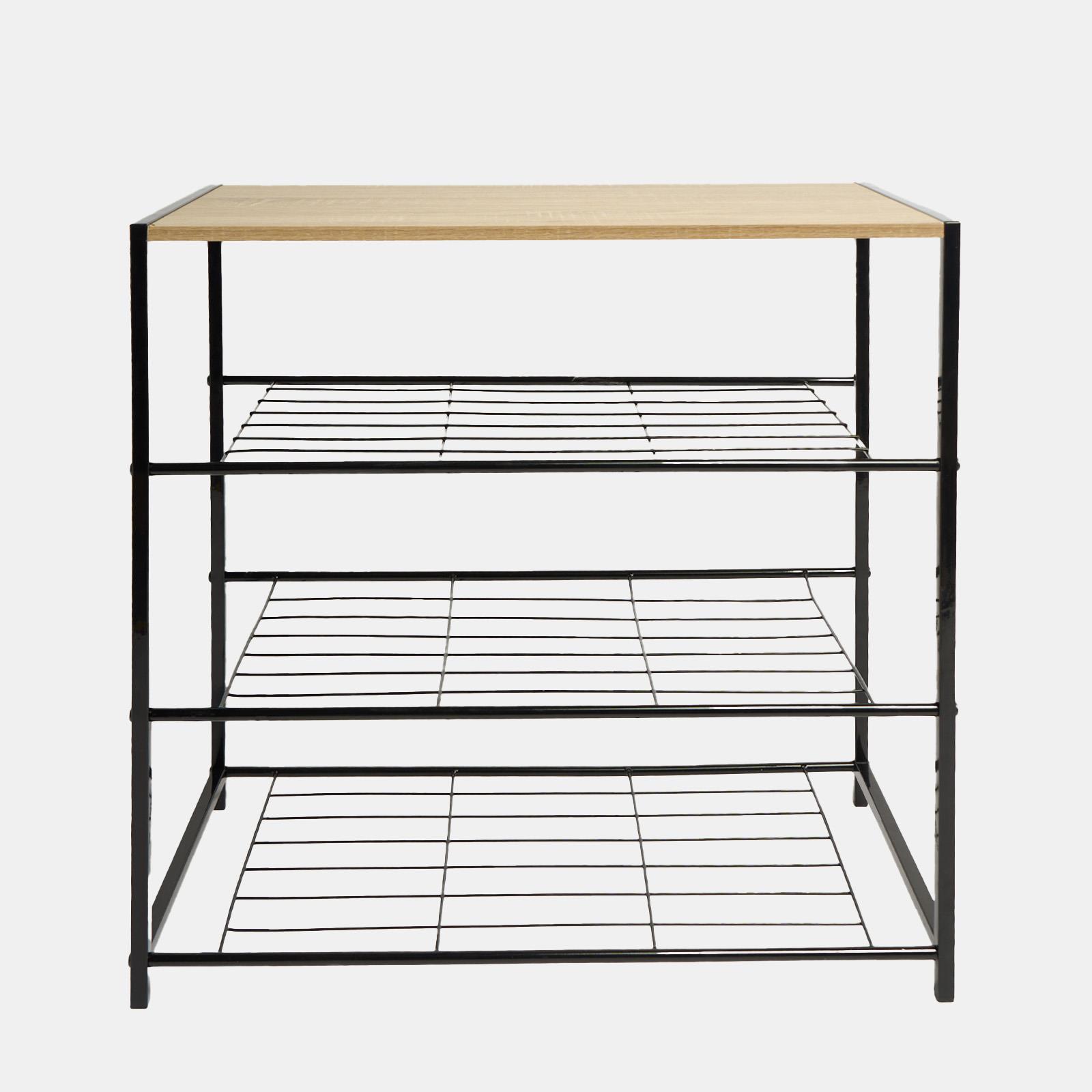 4 Tier Storage Unit Shoe Organiser Hallway Office Home Decor Wire Shelving Unit
