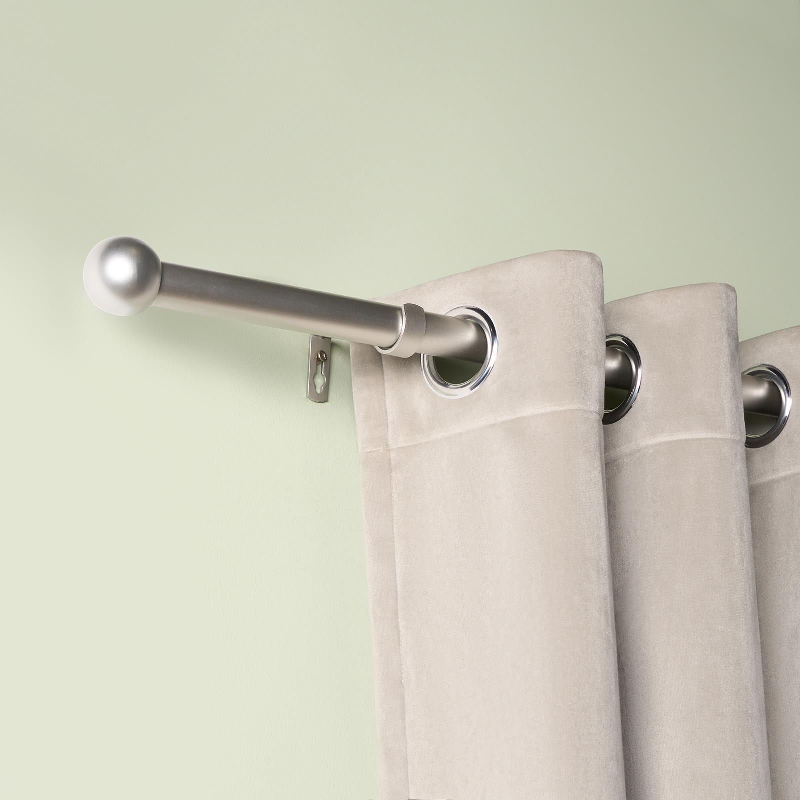 OHS 120-200cm Curtain Pole Extendable Metal 28mm Ball Trumpet Twist Finnials