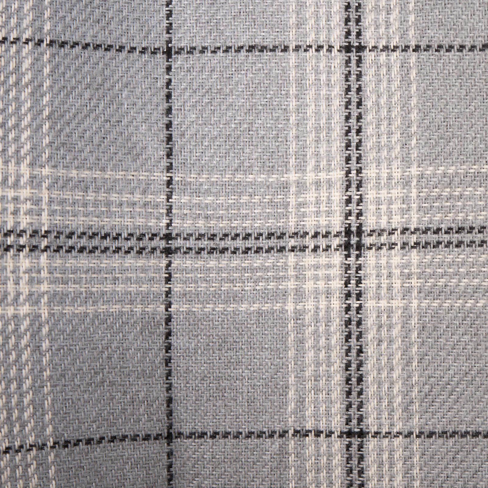 OHS Check Eyelet Curtains Pair Thermal Ring Top Textured Woven Ready Made