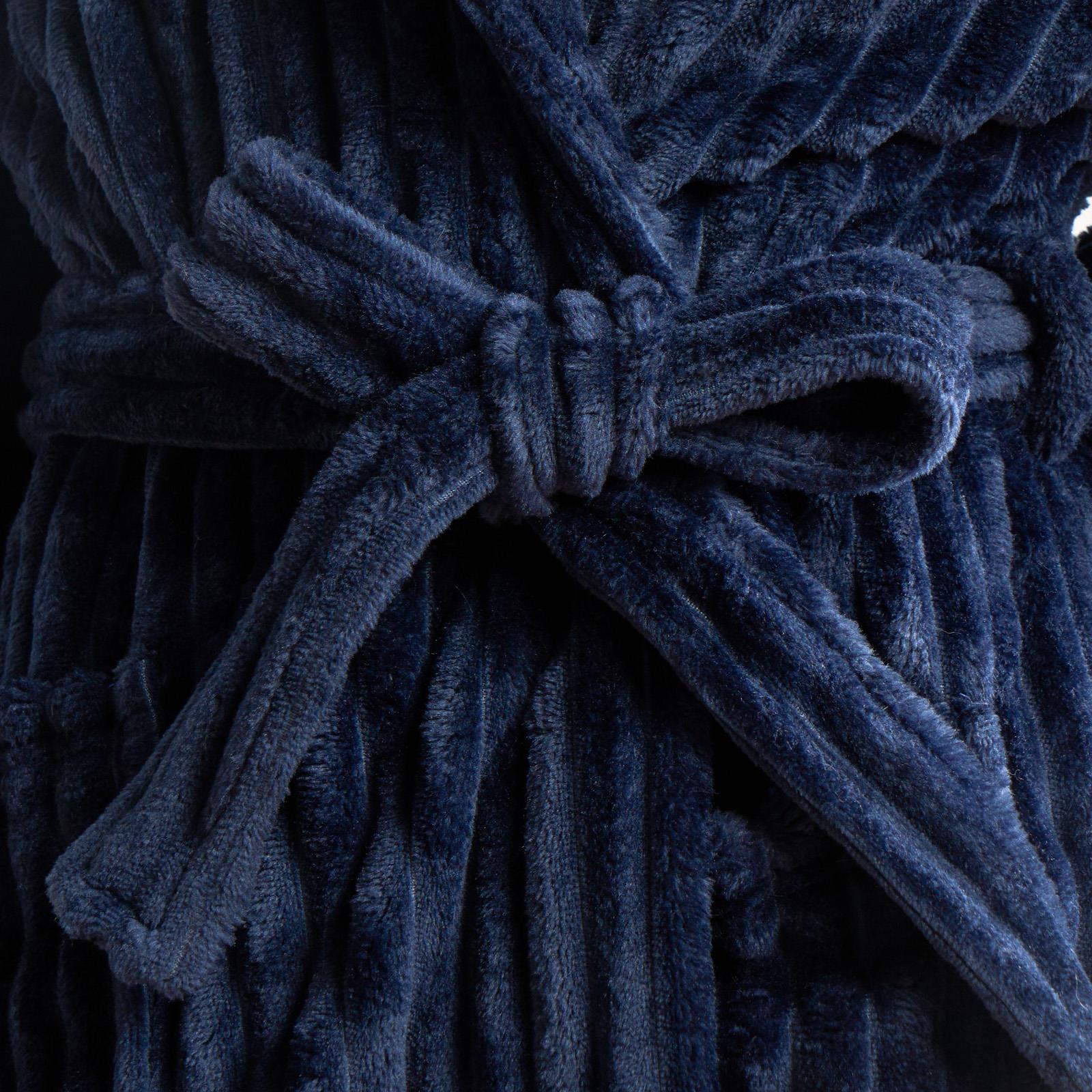 OHS Ribbed Fleece Dressing Gown Luxury Warm Supersoft Loungewear Ladies Robe